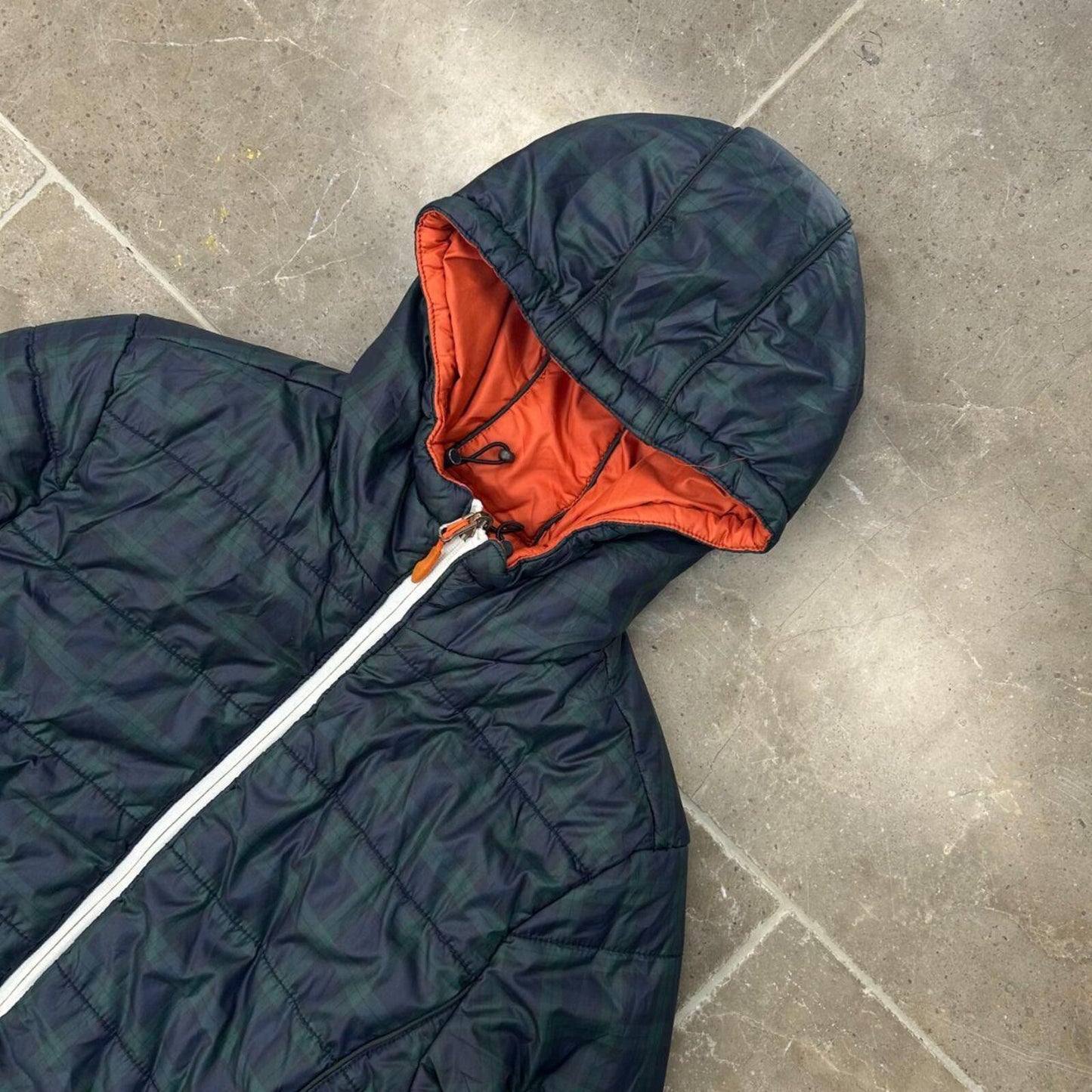 Vintage Armani Jeans Reversible Plaid Puffer Jacket XS