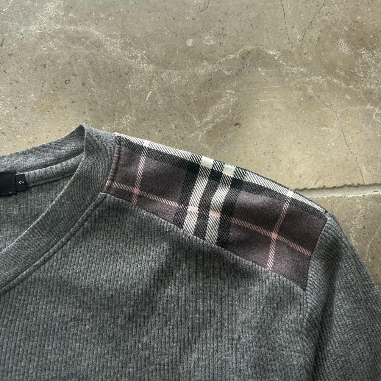 Burberry Black Label Nova Check Ribbed Henley T Shirt S