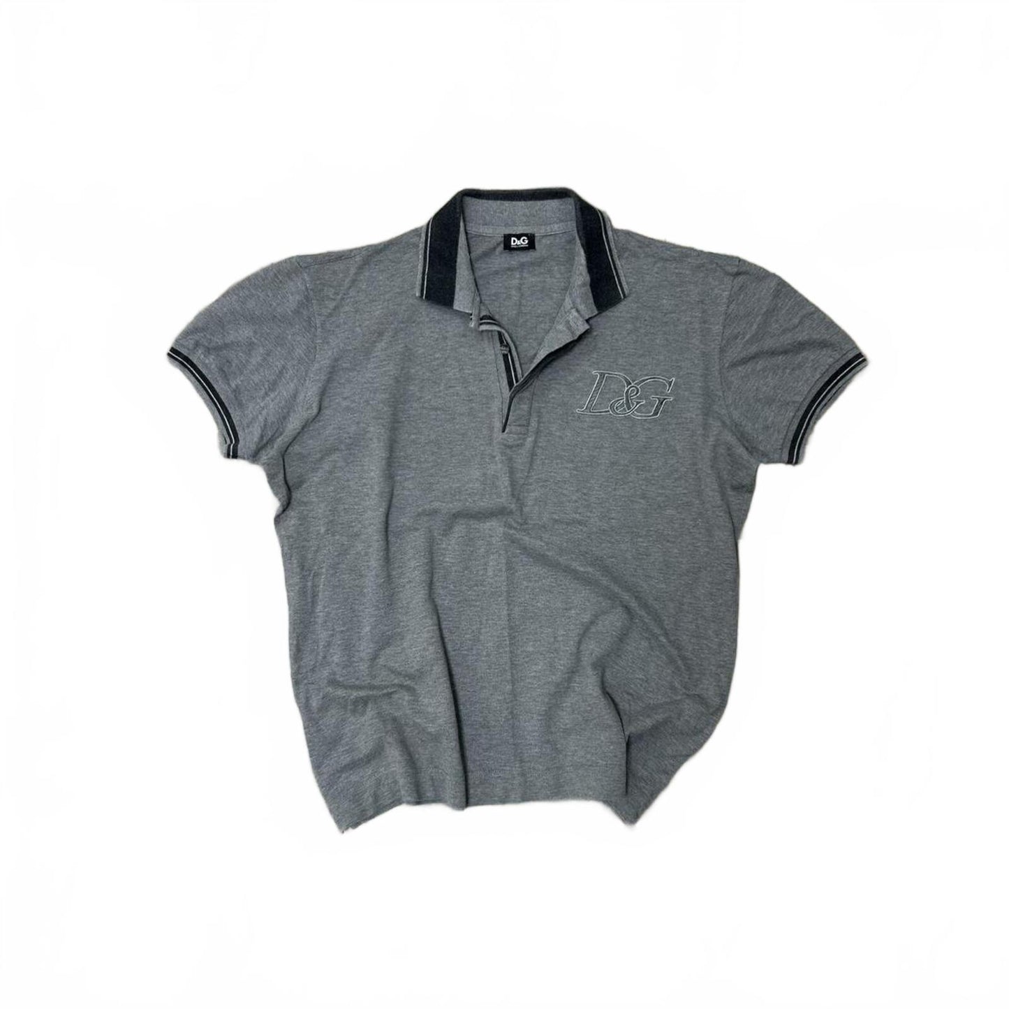 Vintage Dolce Gabbana Short Sleeve Polo Shirt Grey M