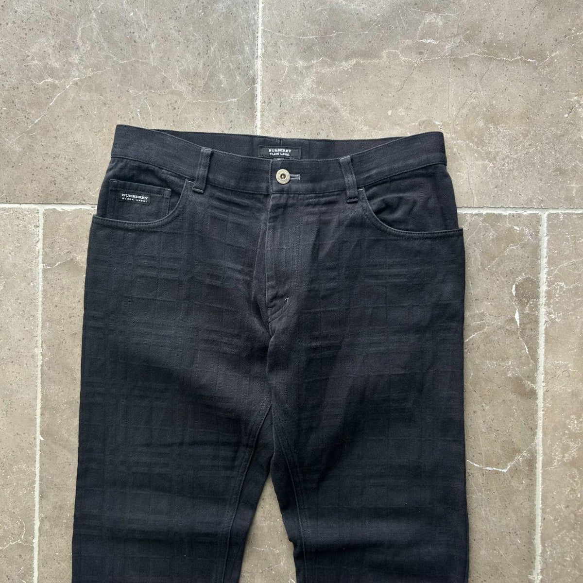 Vintage Burberry Black Label Shadow Check Jeans W30 L31