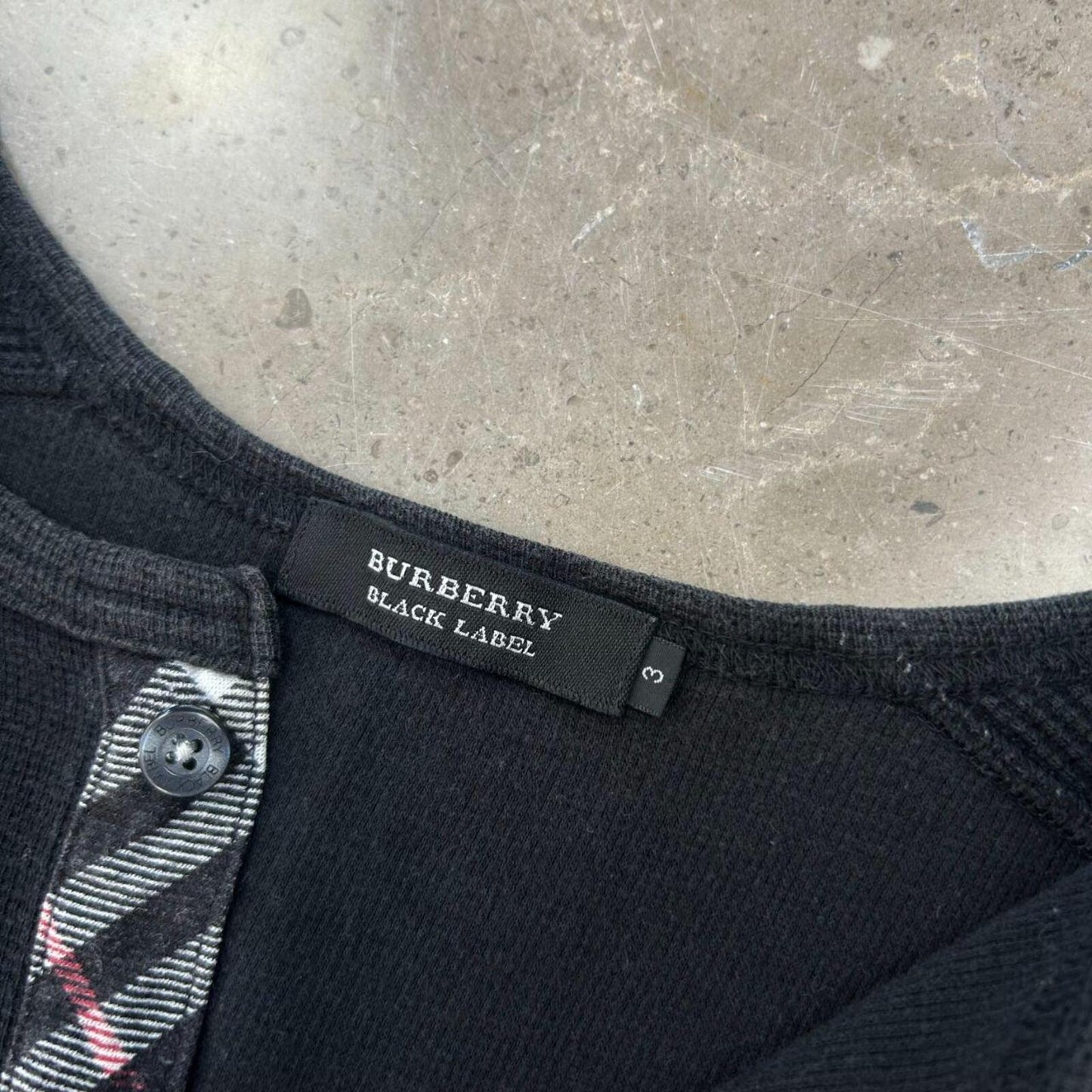 Burberry Black Label Nova Check Henley T Shirt S