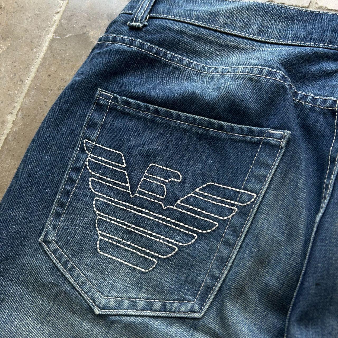 Vintage Bootleg Armani Jeans Denim Logo Baggy Jorts W34 L15