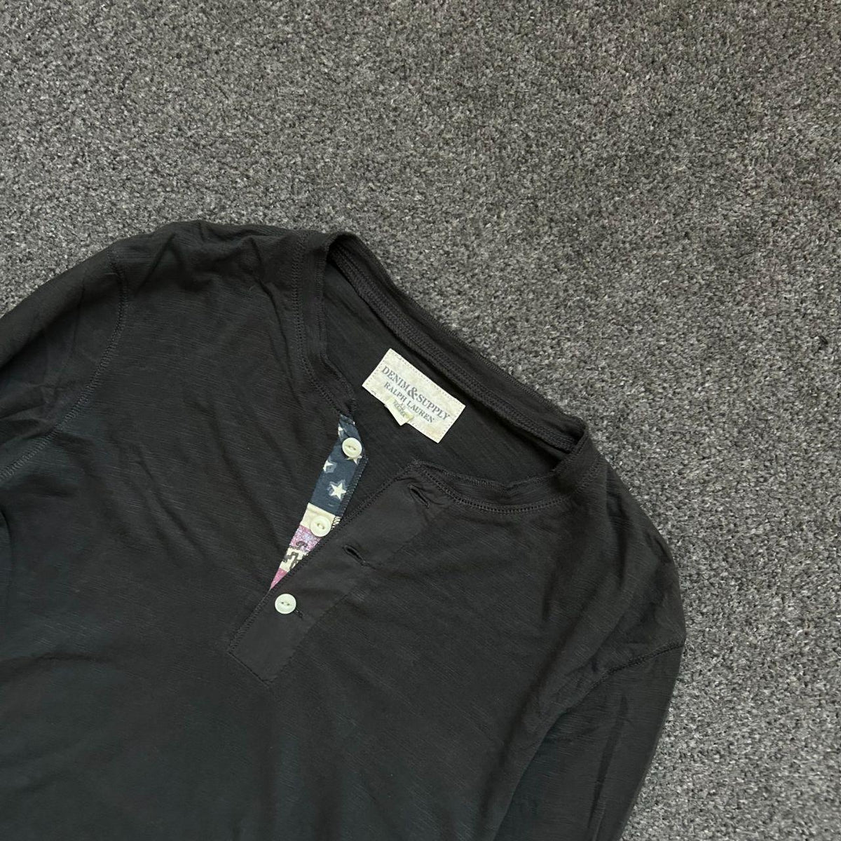 Ralph Lauren Denim Supply Henley Long Sleeve T Shirt S
