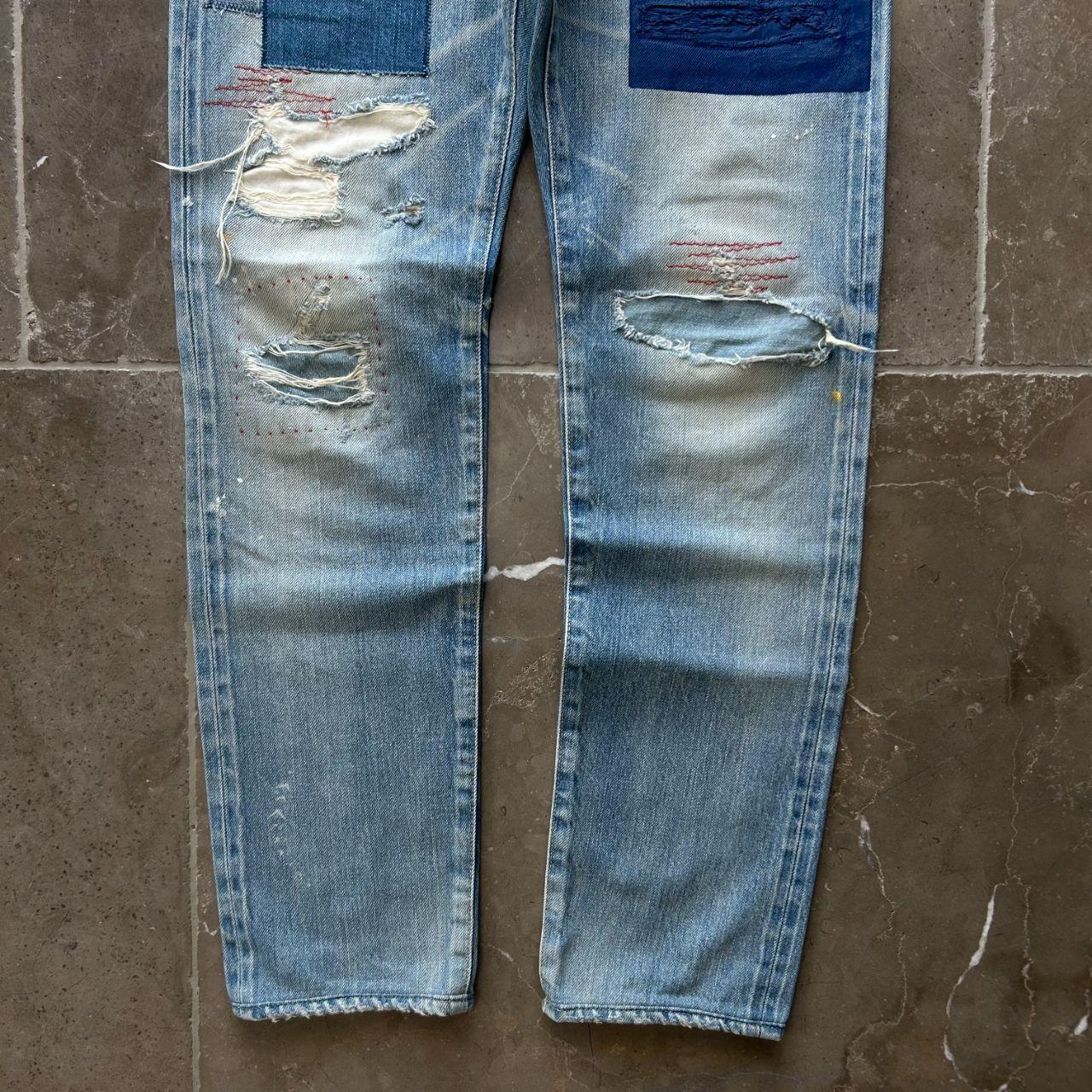 Hysteric Glamour Slim Fit Studded Distressed Denim Jeans W30 L31