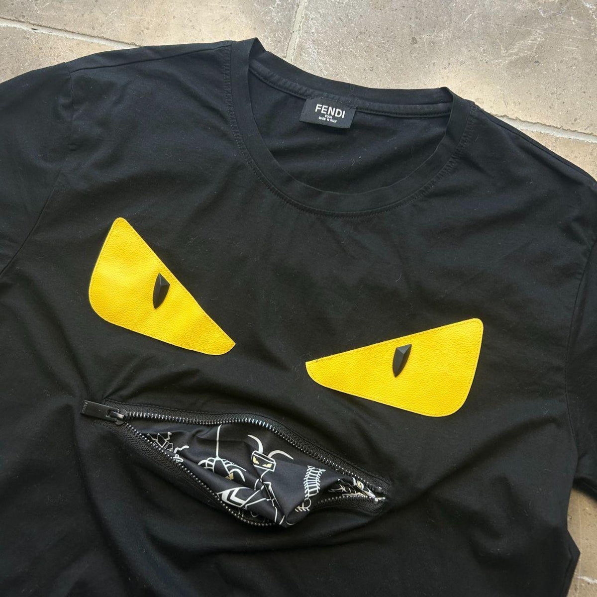 Fendi Monster Eye Zip T Shirt M