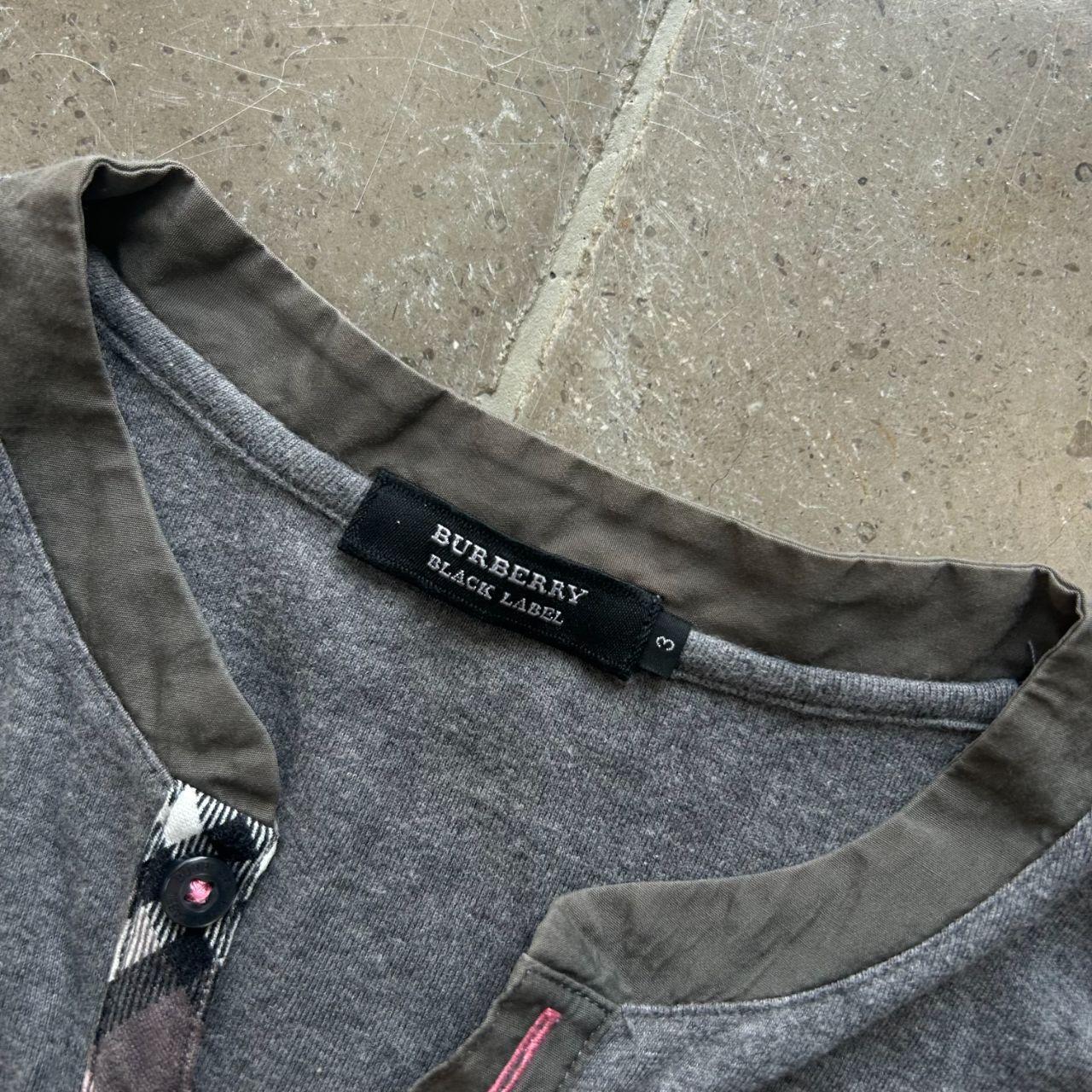 Burberry Black Label Nova Check Ribbed Henley T Shirt M