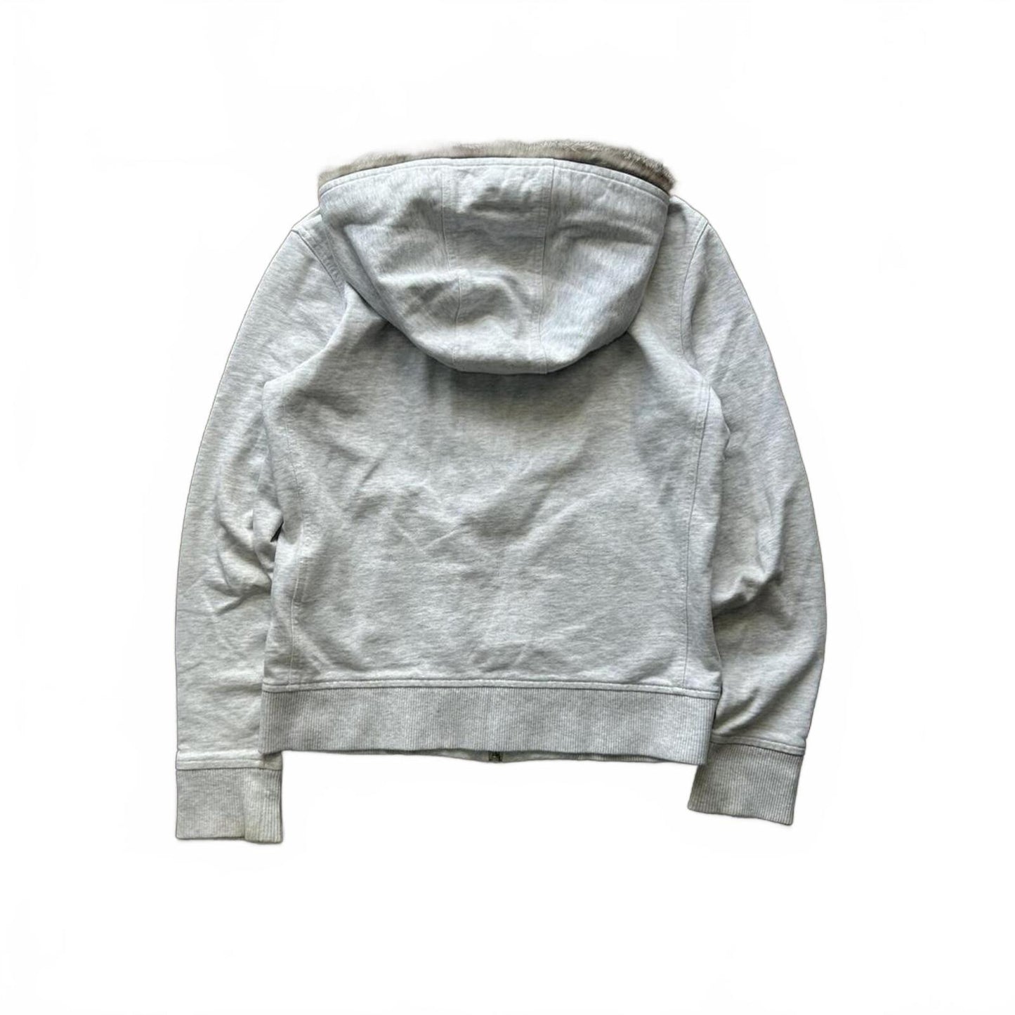Burberry Black Label Nova Check Fur Hood Zip Up Hoodie S