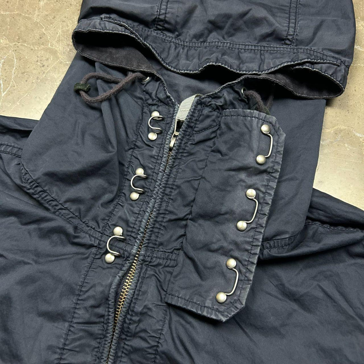 Vintage Armani Jeans Clasp Sniper Hood Windbreaker Jacket L