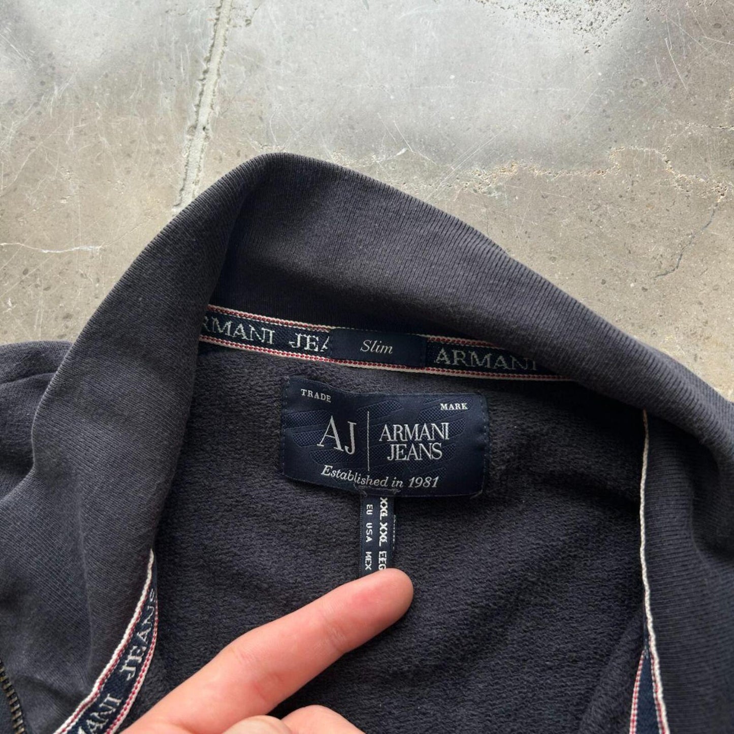 Vintage Armani Jeans Zip Up Jumper Size L