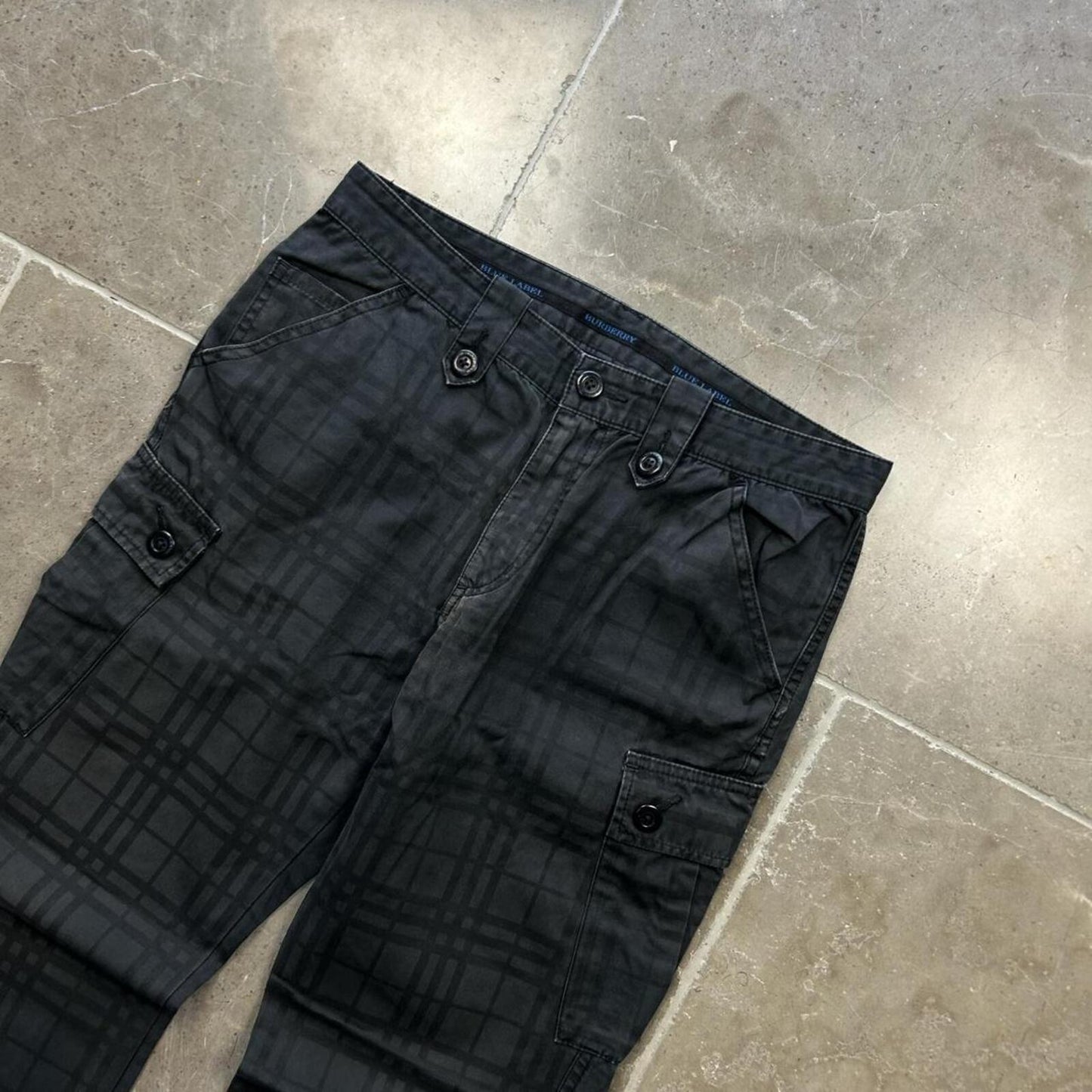 Vintage Burberry Blue Label Shadow Utility Cargo Trousers W30 L30