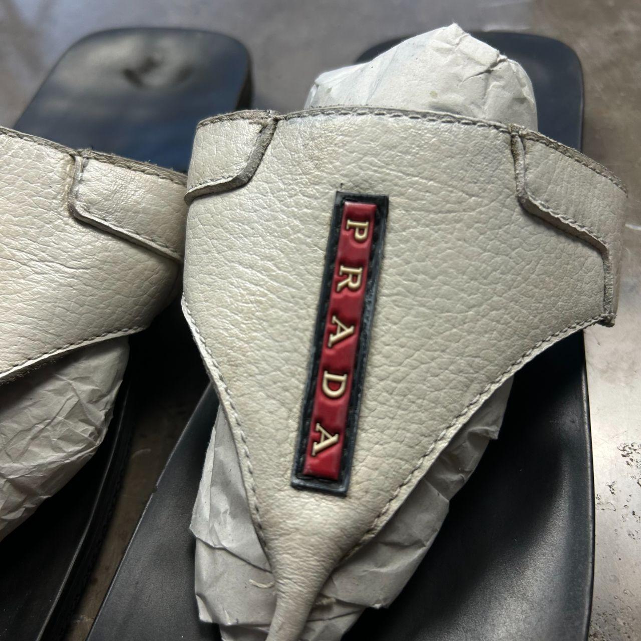 Mens Prada Sport Leather Flip Flops UK 10