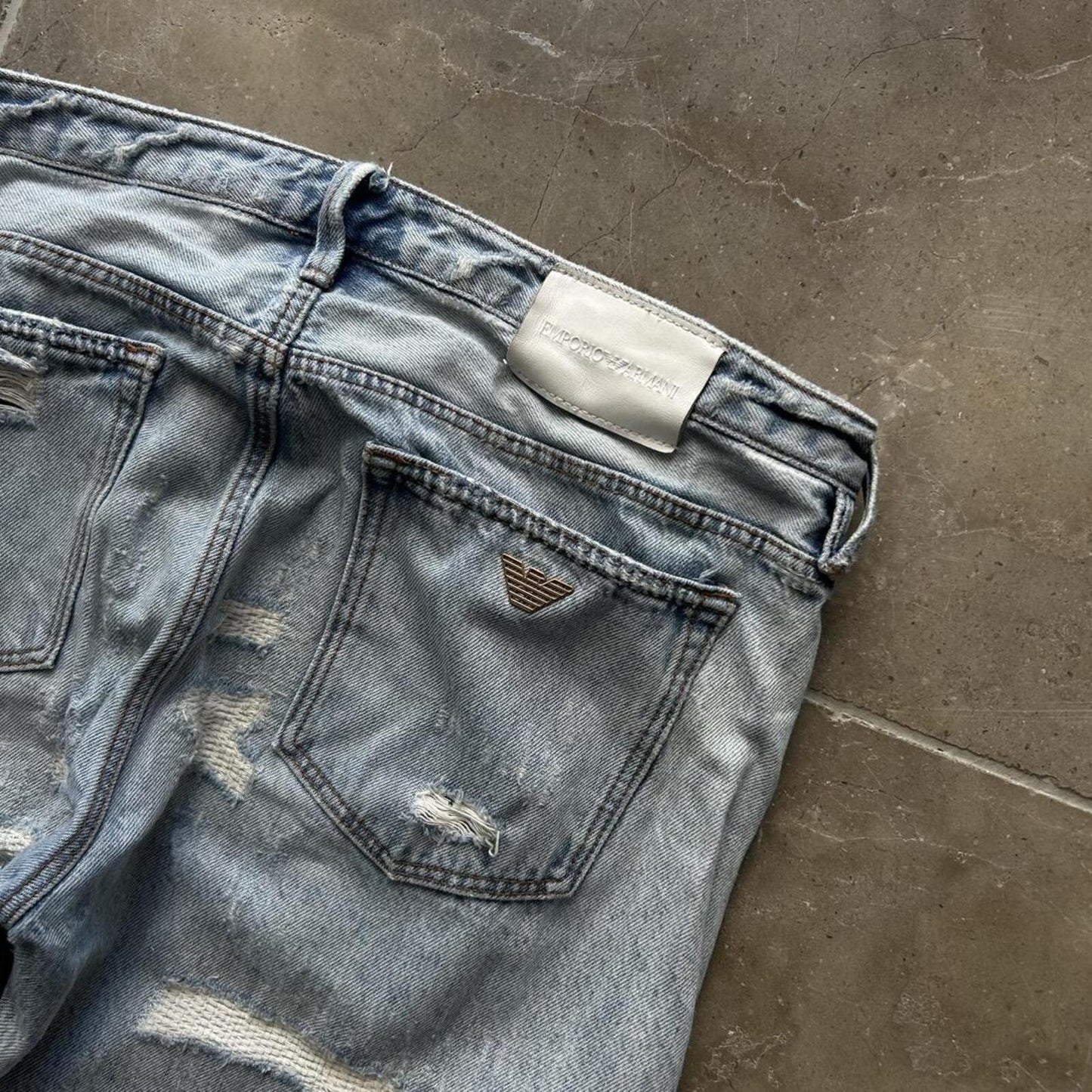 Emporio Armani Jeans Slim Straight Ripped Jeans W34 L32