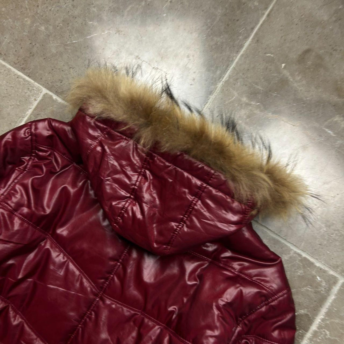 Vintage Japanese Fur Hood Puffer Jacket L