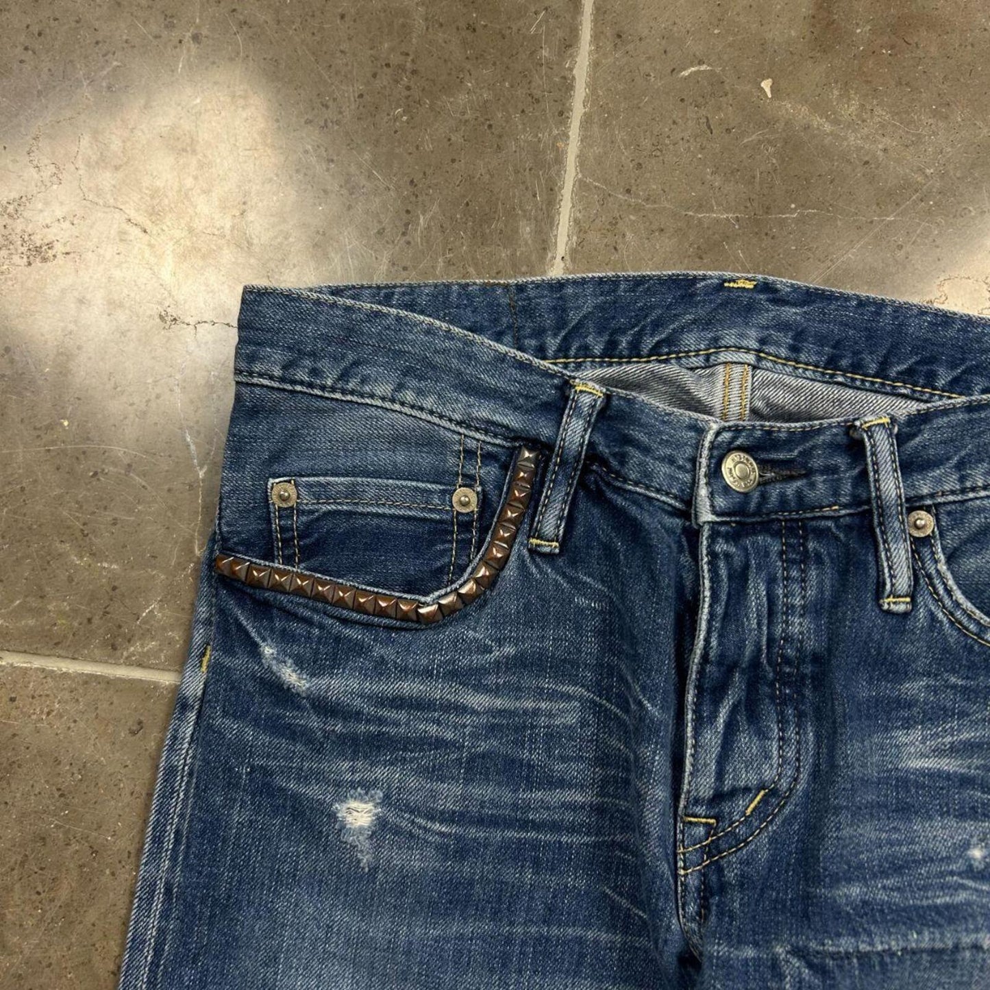 Hysteric Glamour Slim Straight Studded Denim Jeans W30 L31