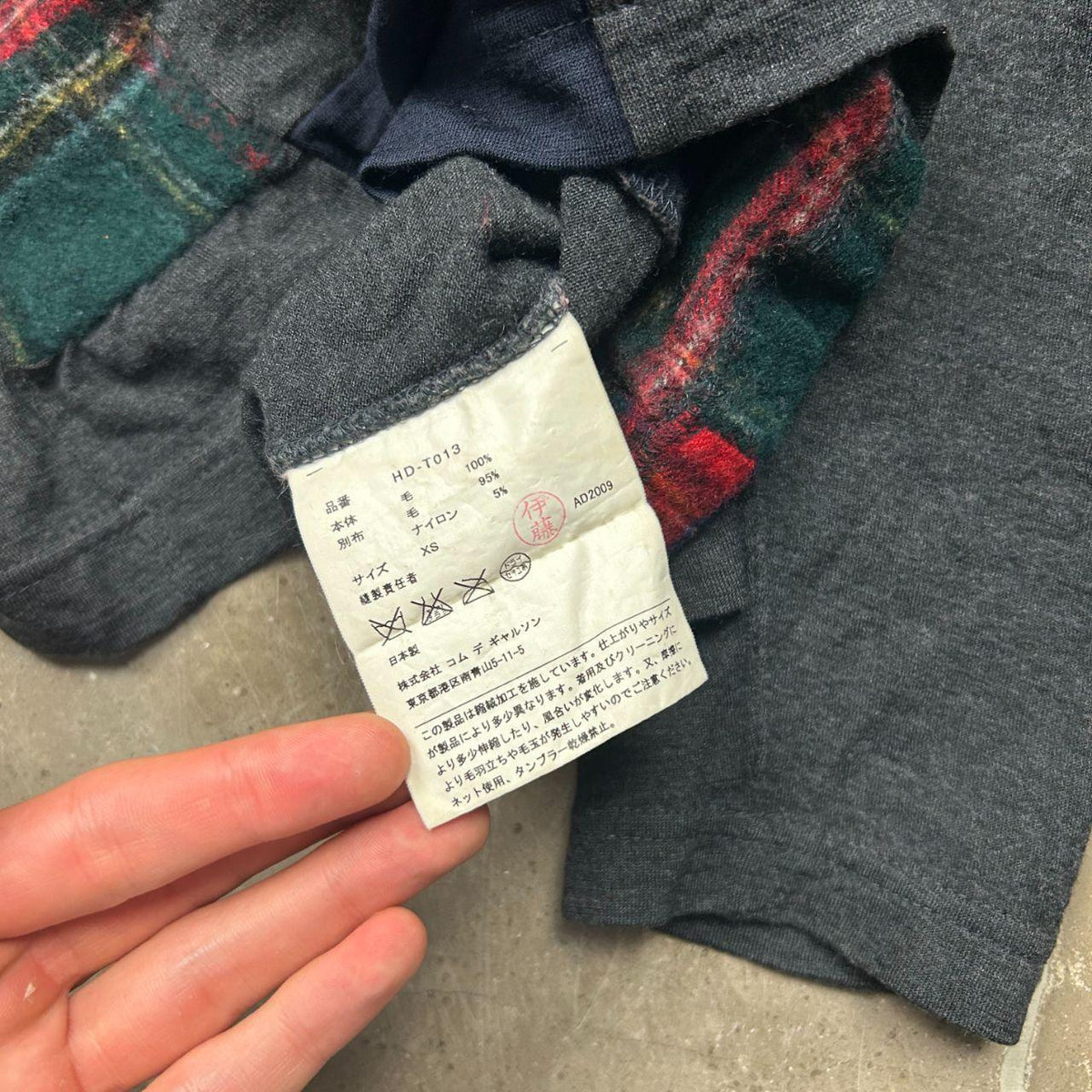 Vintage Comme Des Garcons Homme Patchwork Knit Jumper XS