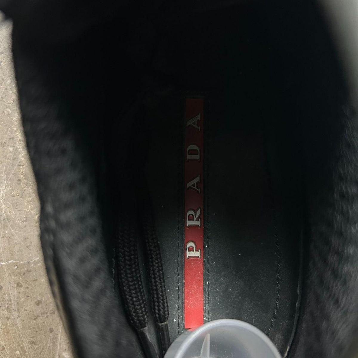 Mens Prada America Cups Patent Black Size UK 8.5