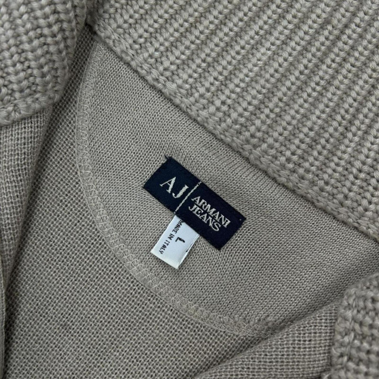 Vintage Armani Jeans Knitted Quarter Zip Jumper M