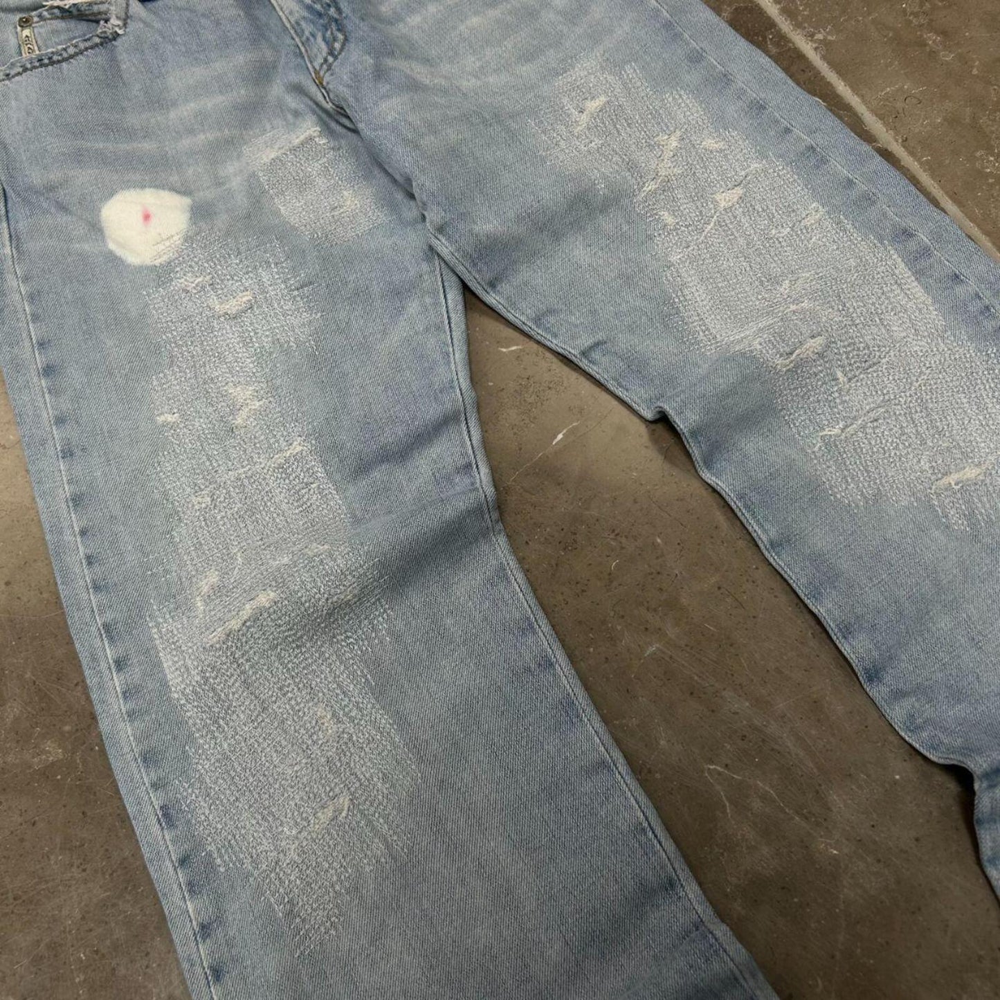 Vintage Armani Jeans Relaxed Bootcut Distressed Jeans W27 L31