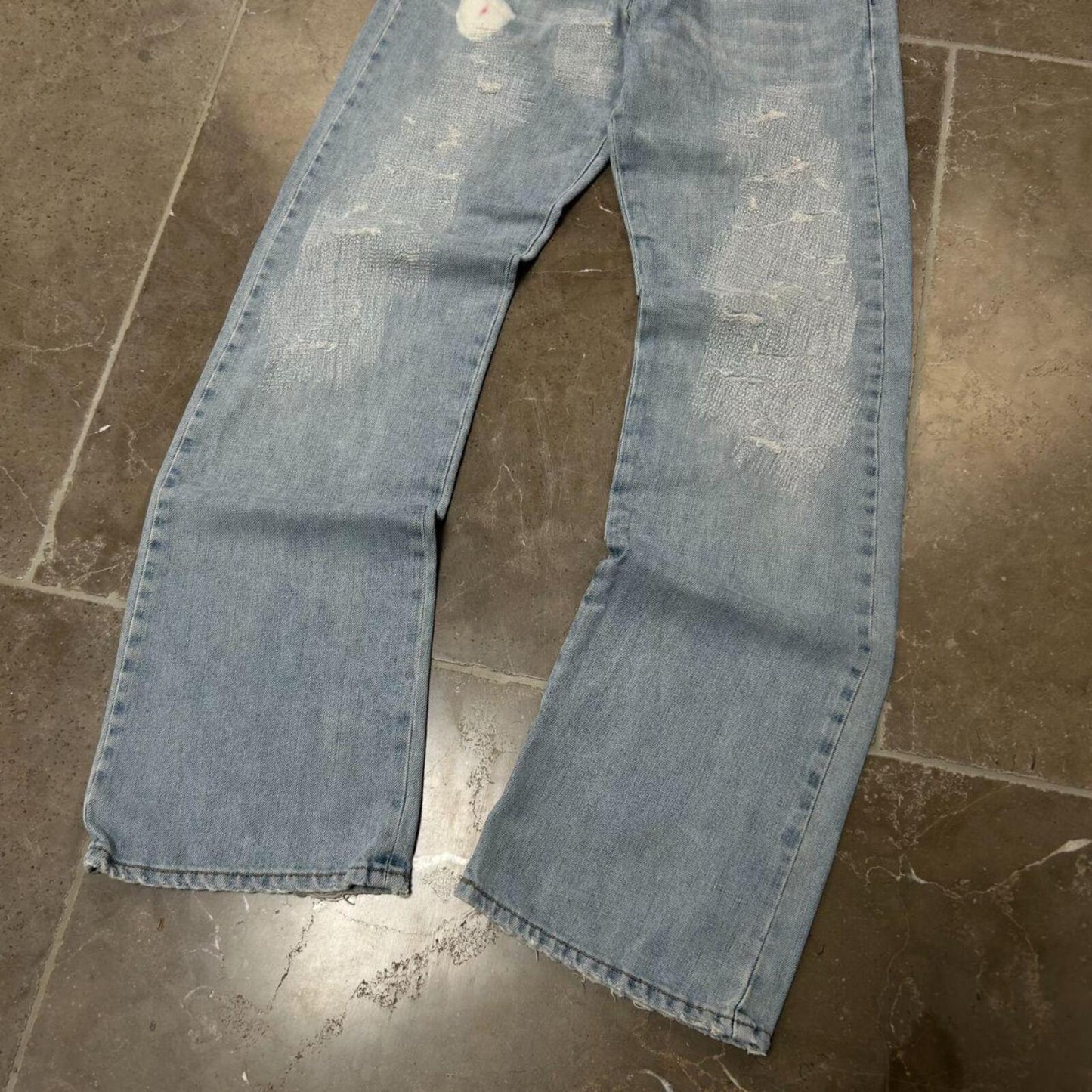 Vintage Armani Jeans Relaxed Bootcut Distressed Jeans W27 L31