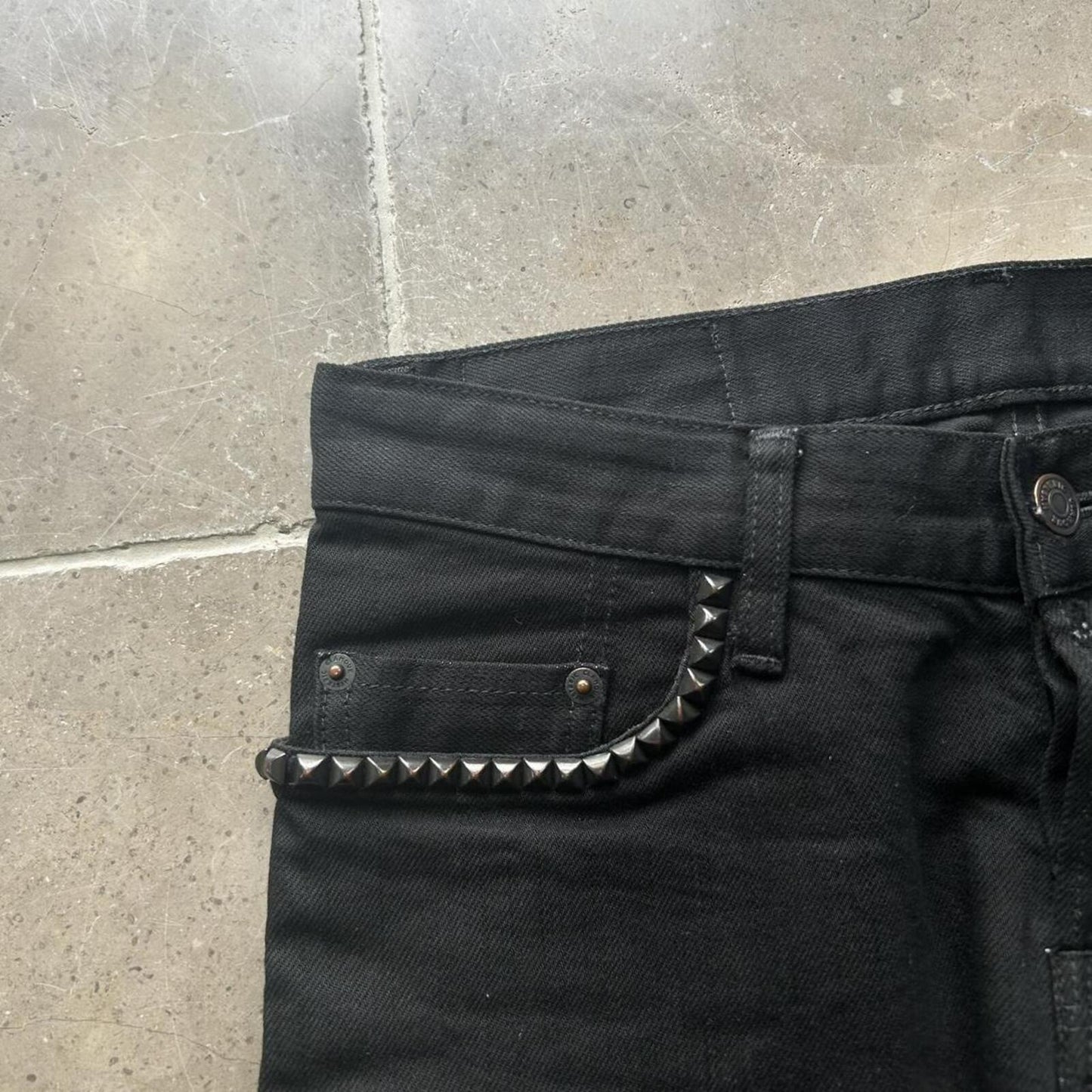 Hysteric Glamour Skinny Studded Black Denim Jeans W30 L30