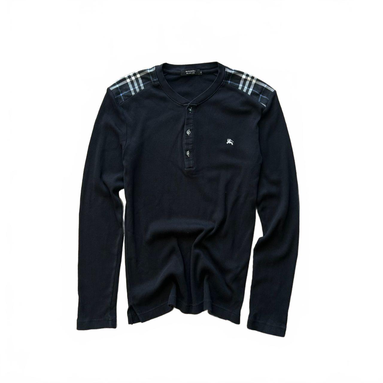 Burberry Black Label Nova Check Ribbed Henley T Shirt S