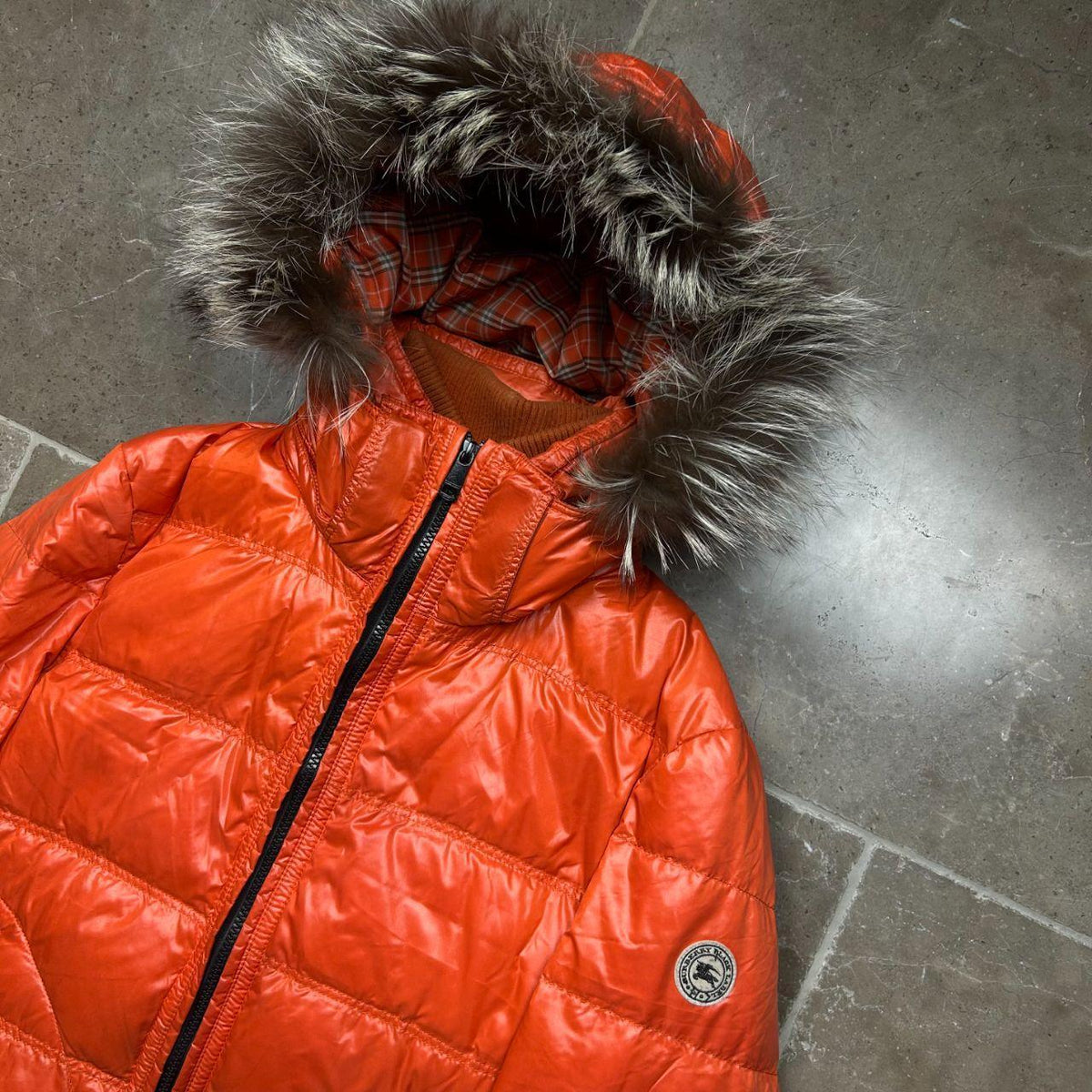 Burberry Black Label Fur Hood Puffer Jacket S
