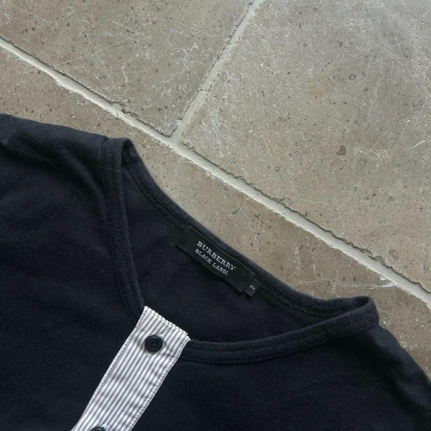 Burberry Black Label Short Sleeve Henley T Shirt S