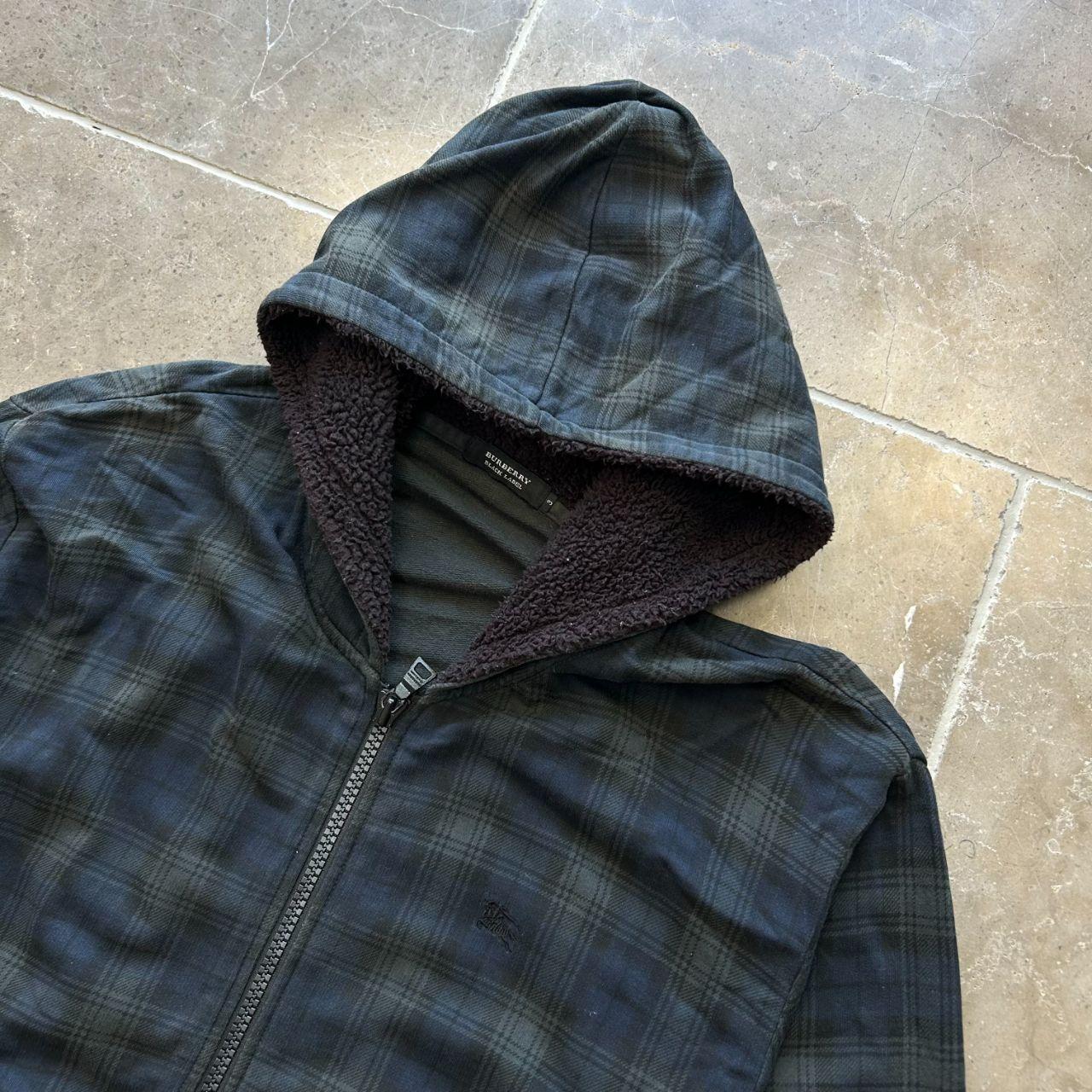 Burberry Black Label Plaid Tartan Zip Up Hoodie L