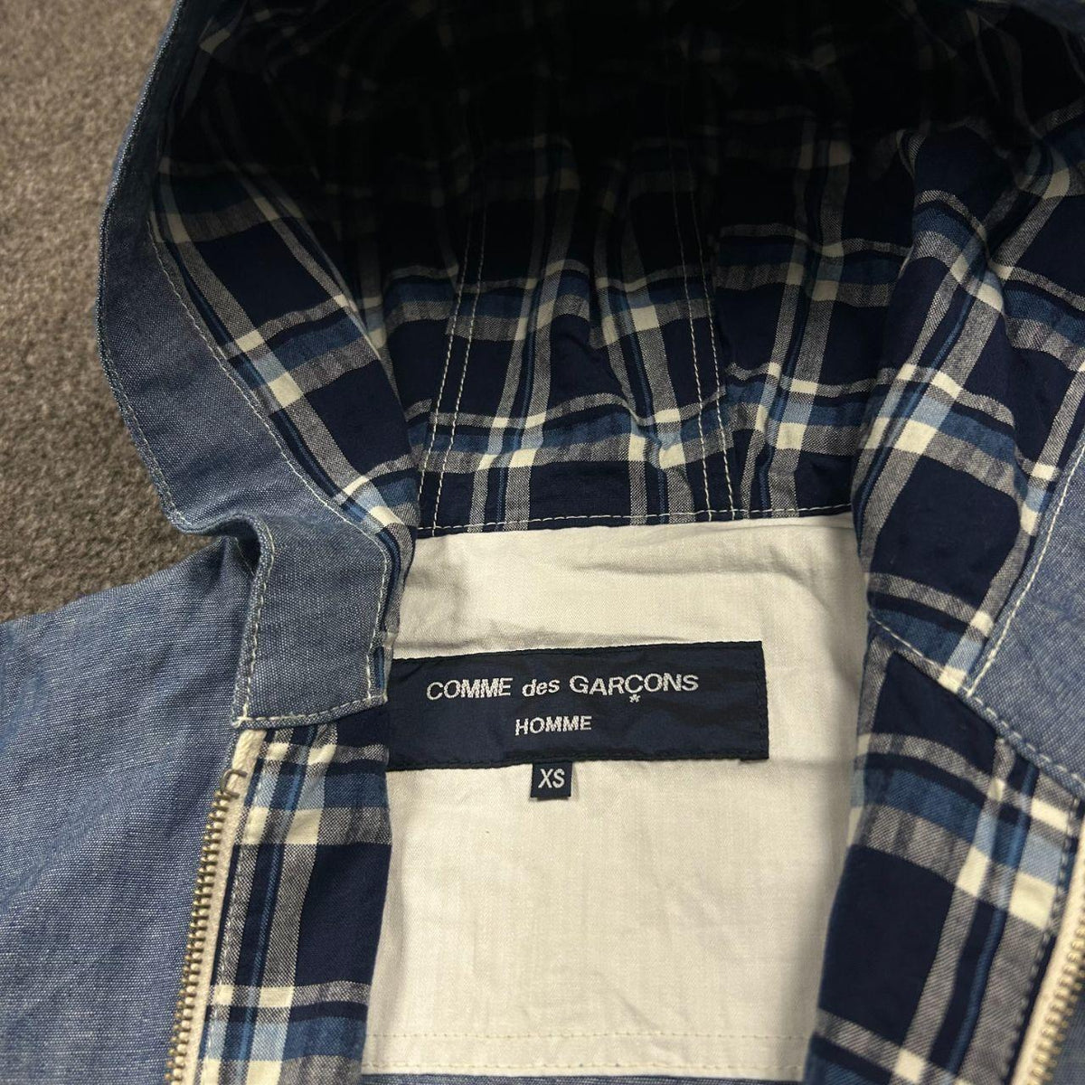 Comme des Garcons Homme 2012 Plaid Hooded Jacket XS