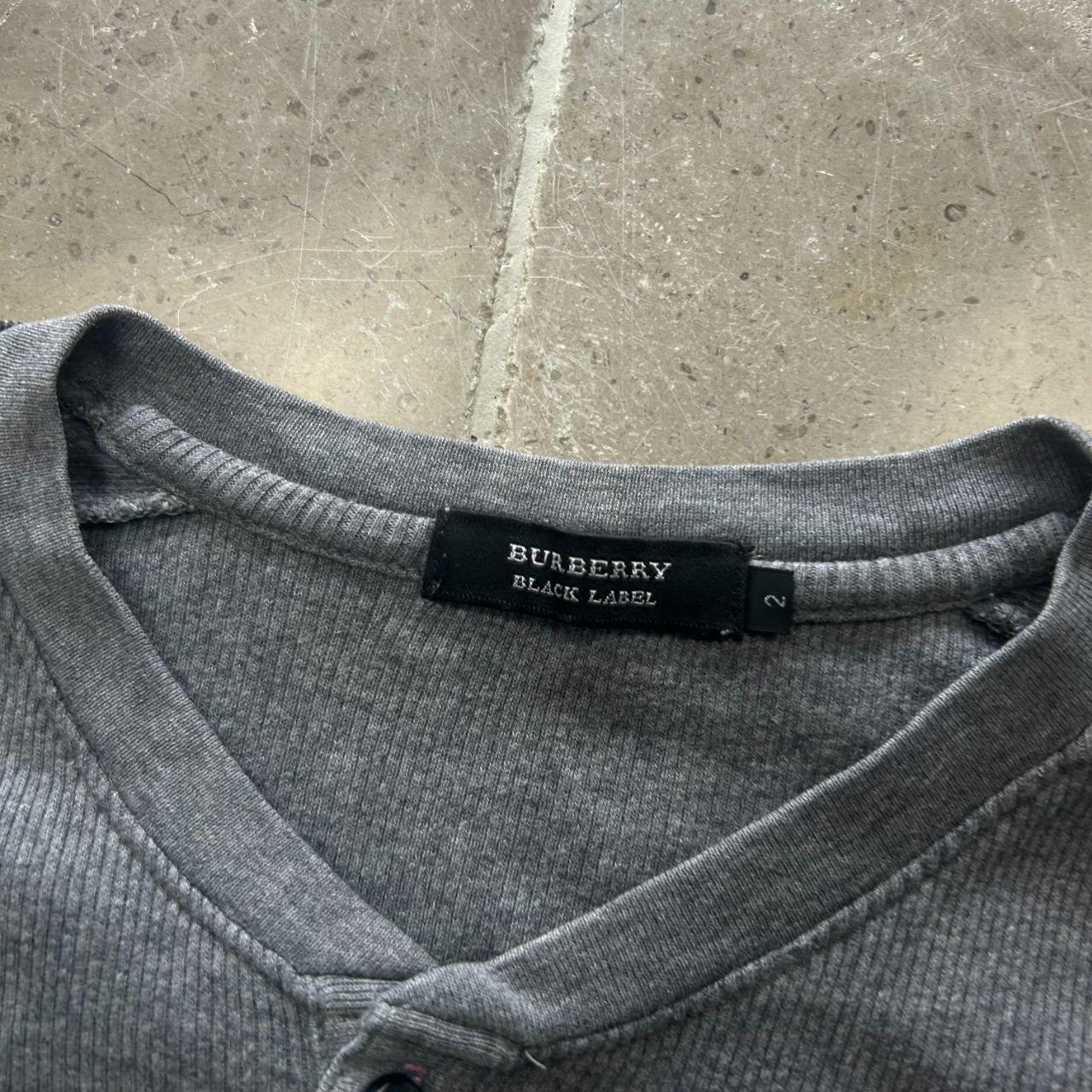 Burberry Black Label Nova Check Ribbed Henley T Shirt S