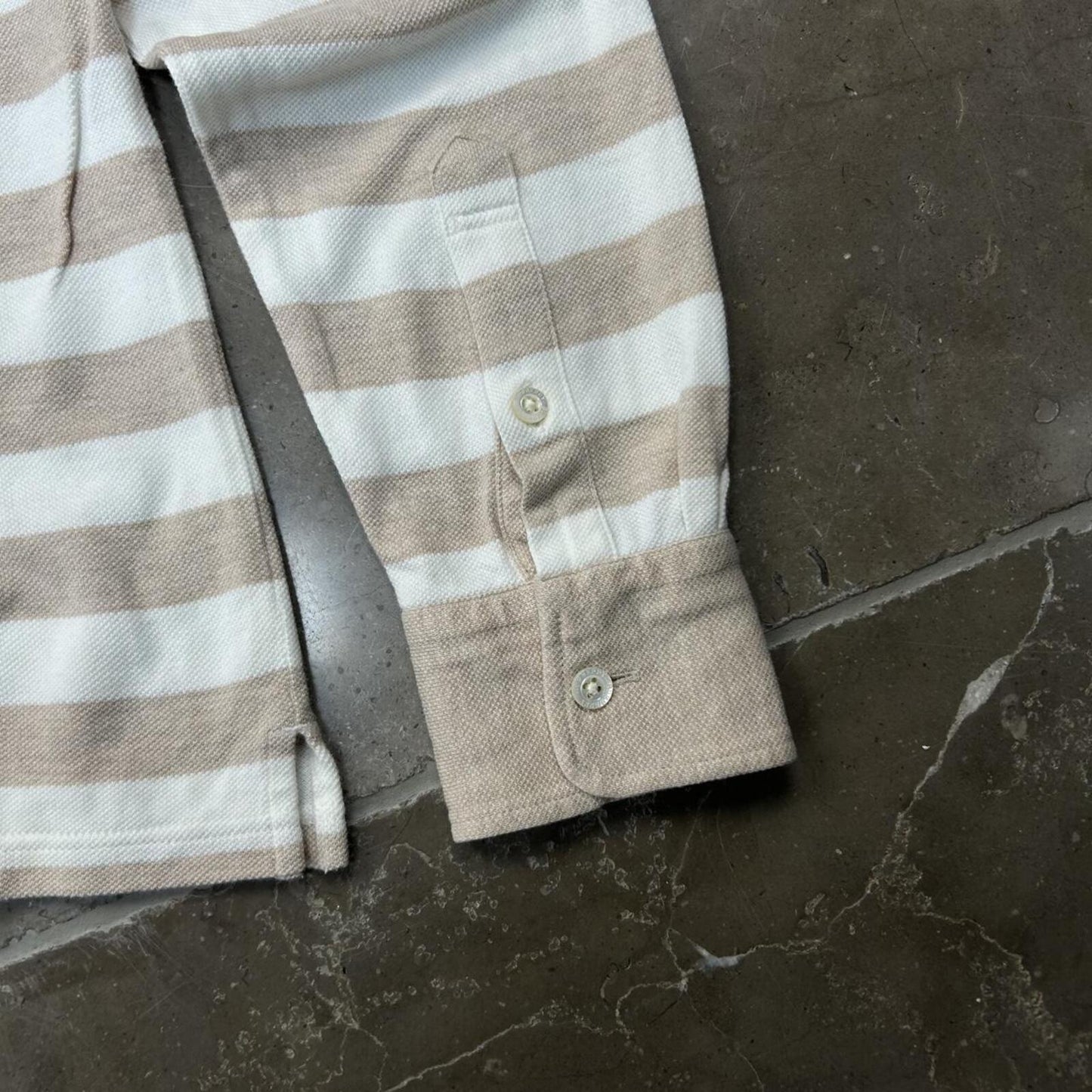 Burberry London Striped Long Sleeve Polo Shirt S