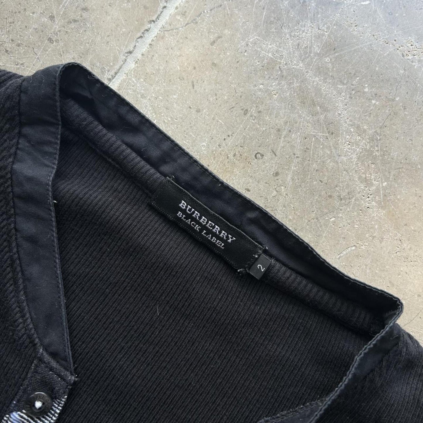 Burberry Black Label Nova Check Ribbed Henley T Shirt S