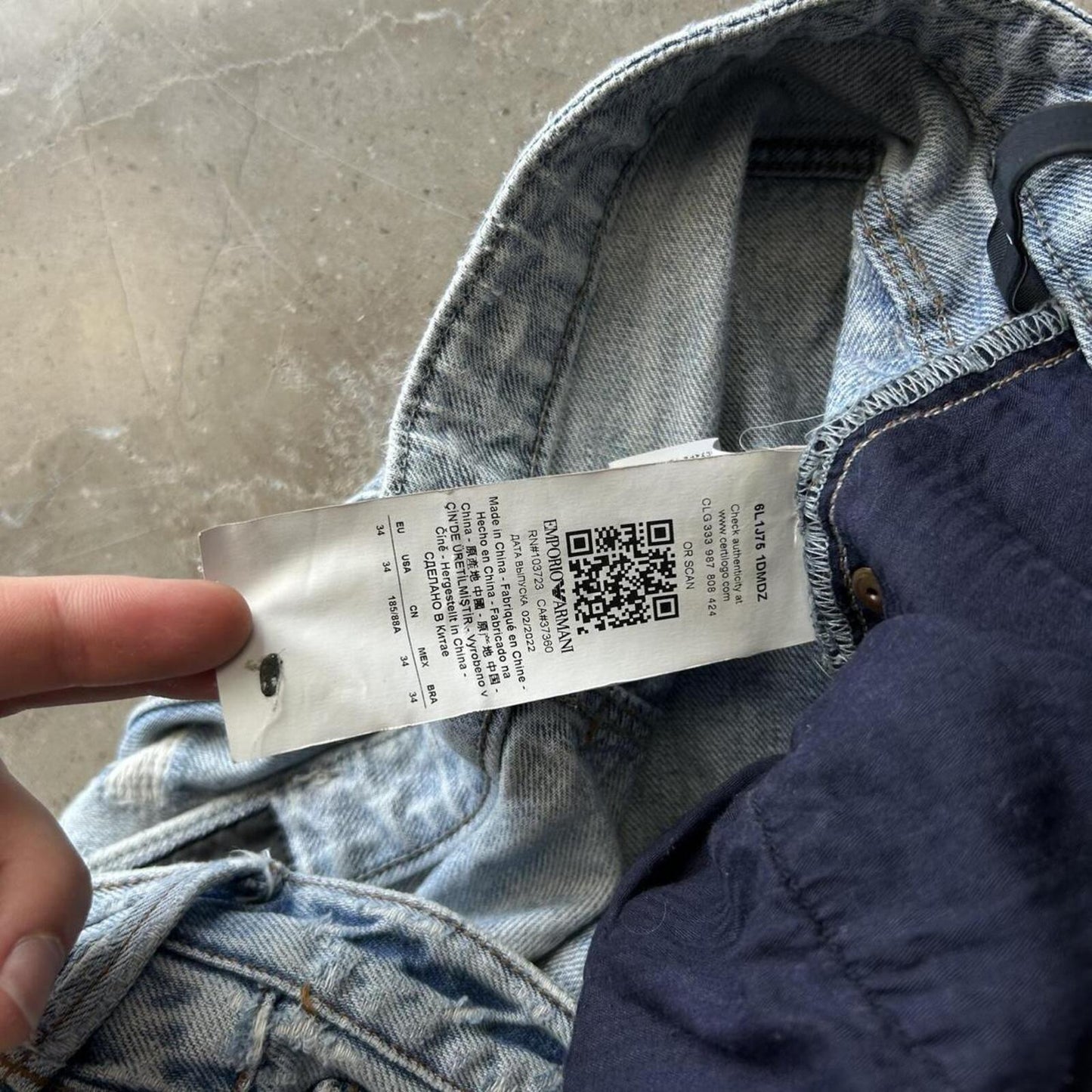 Emporio Armani Jeans Slim Straight Ripped Jeans W34 L32