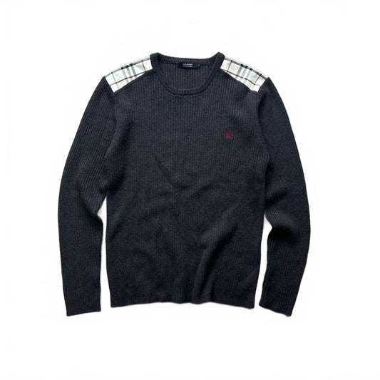 Burberry Black Label Nova Check Ribbed Knit Jumper M
