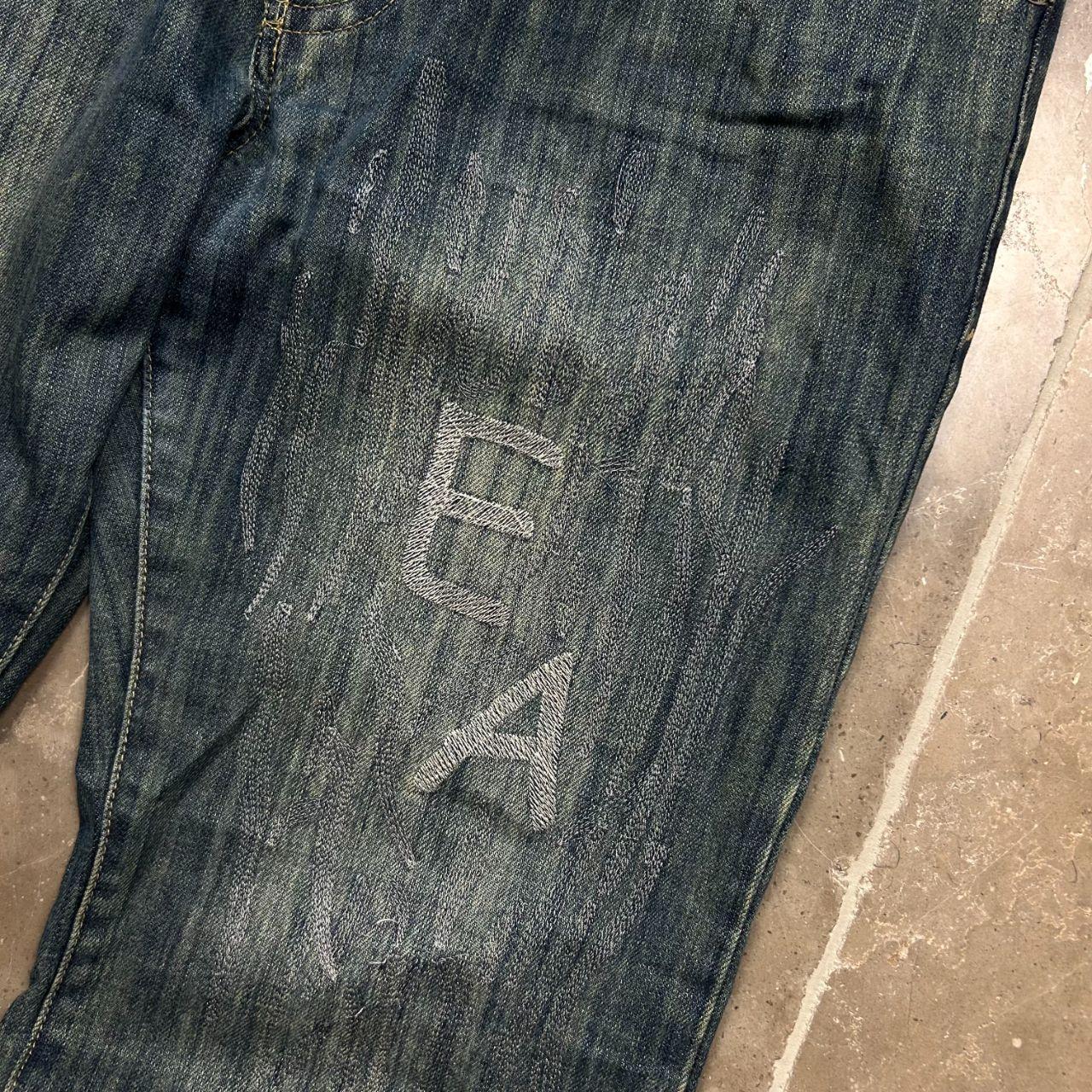 Vintage Emporio Armani Jeans Straight Leg Embroidered Jeans W34 L32