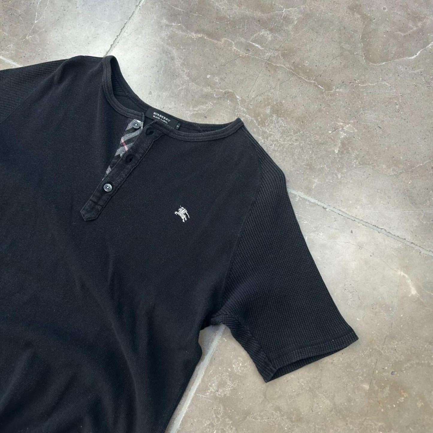 Burberry Black Label Nova Check Henley T Shirt S