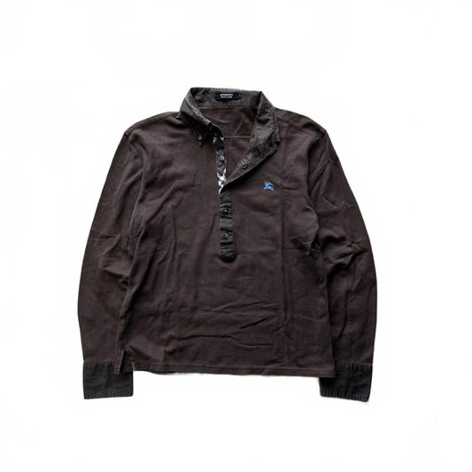 Burberry Black Label Nova Check Long Sleeve Polo S