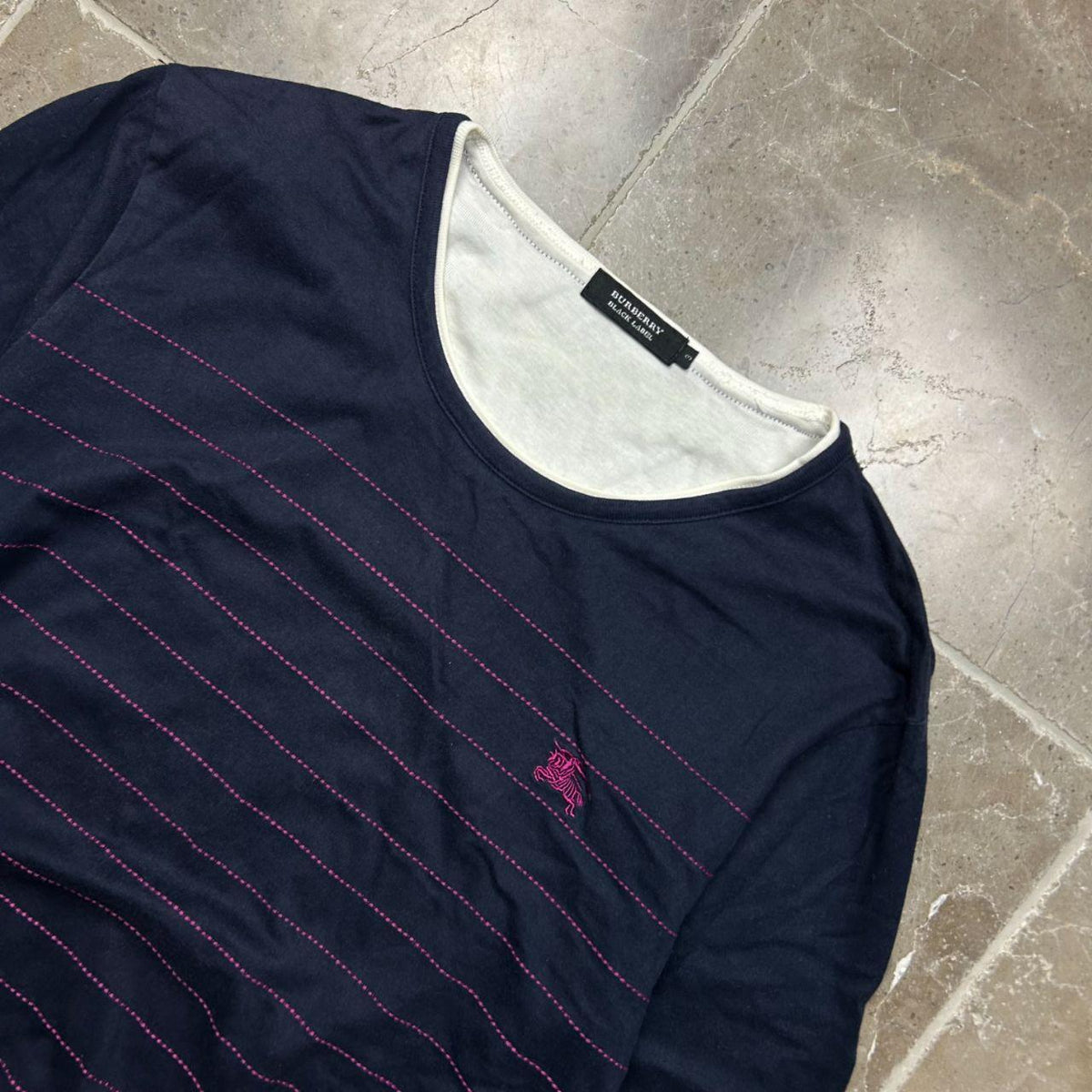 Burberry Black Label Striped Long Sleeve T Shirt M