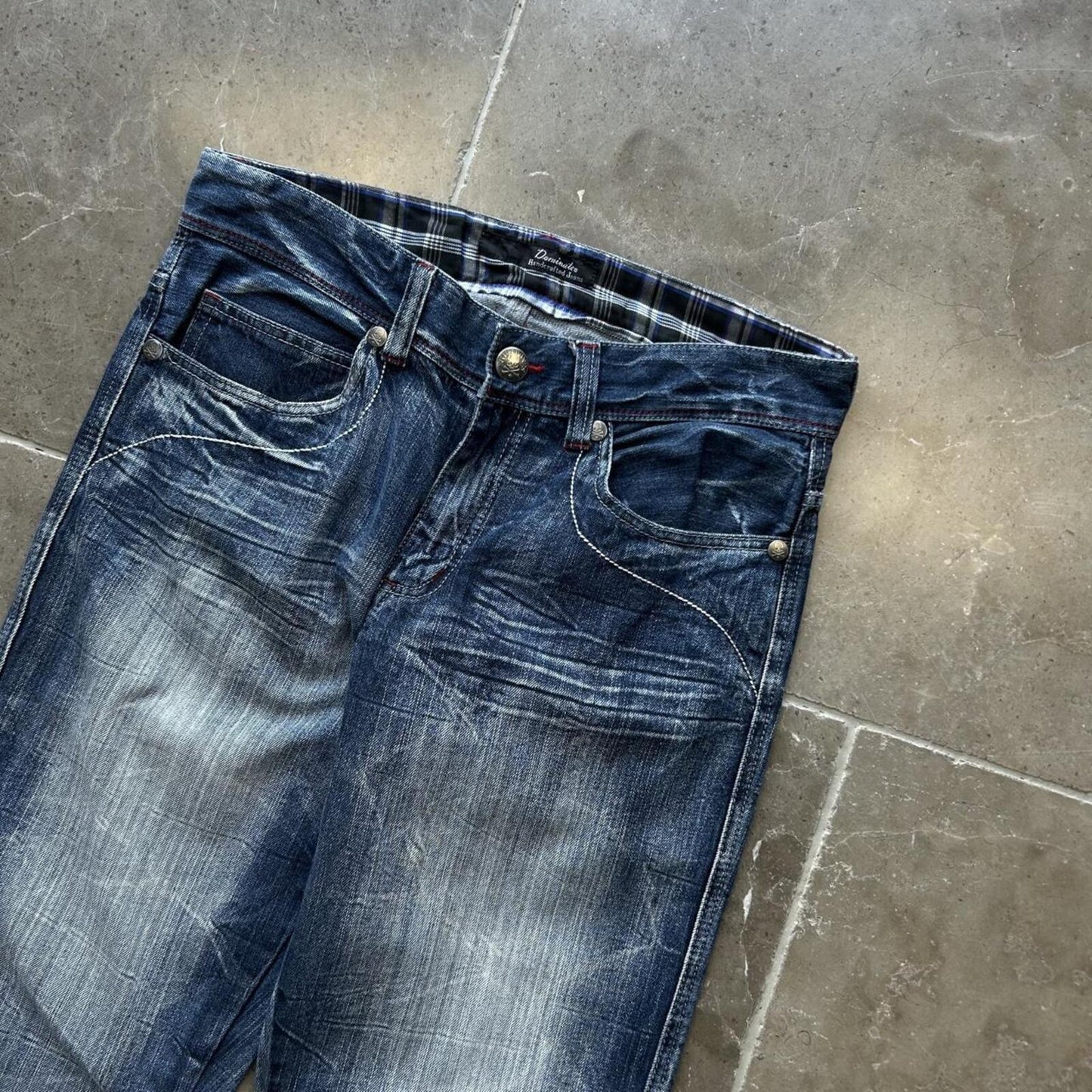 Vintage Japan Style Union Jack Faded Jeans W32 L31