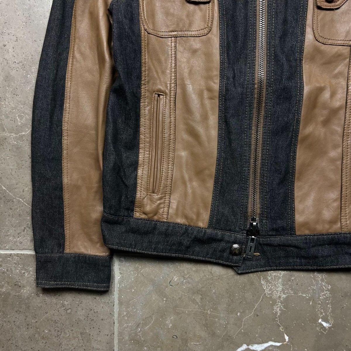 Emporio Armani Hybrid Leather Denim Jacket S