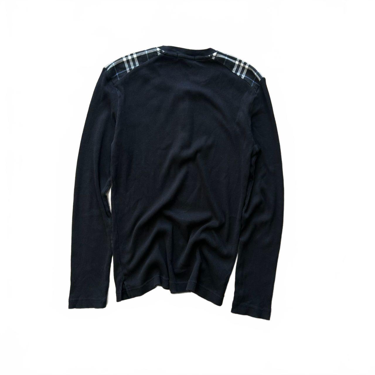 Burberry Black Label Nova Check Ribbed Henley T Shirt S