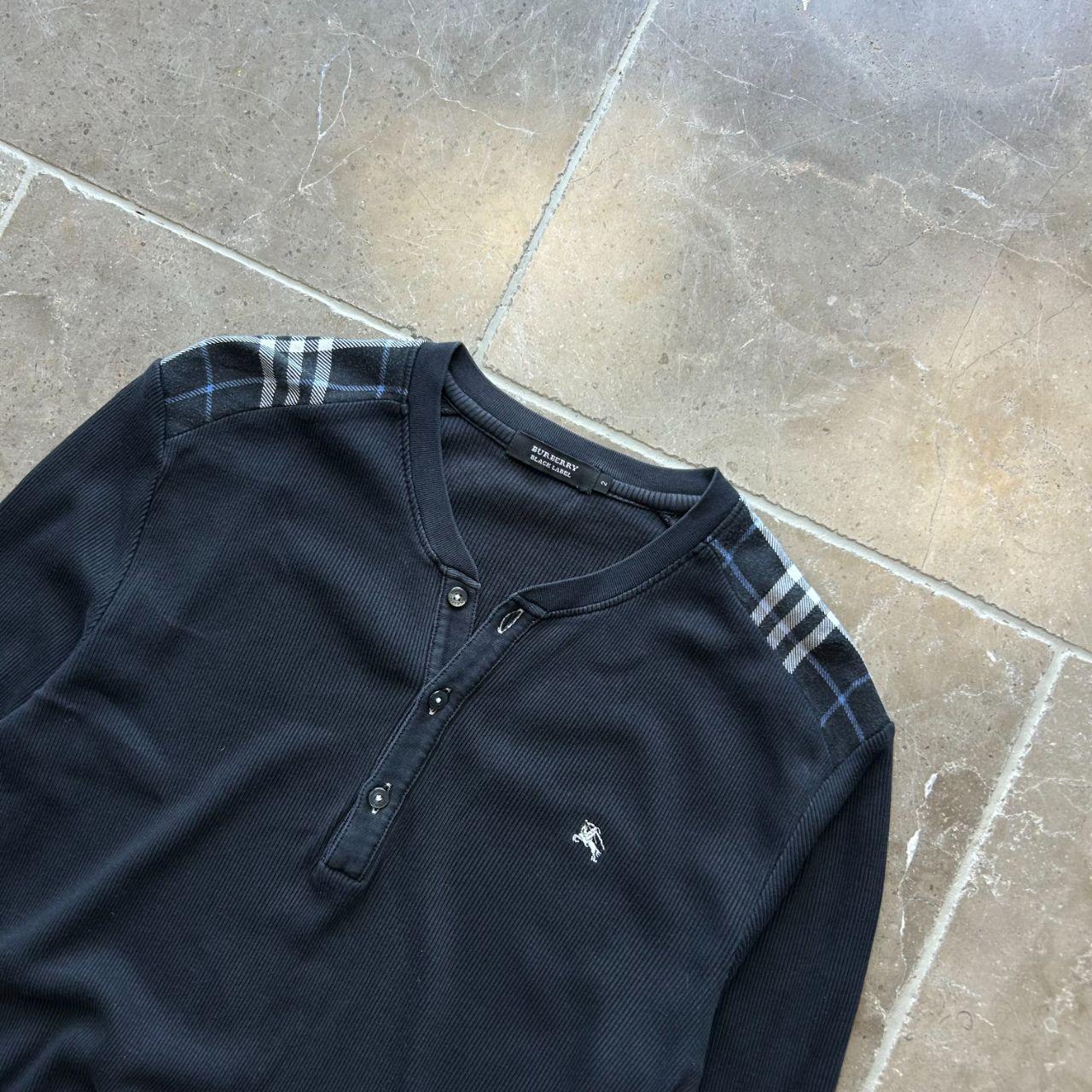 Burberry Black Label Nova Check Ribbed Henley T Shirt S