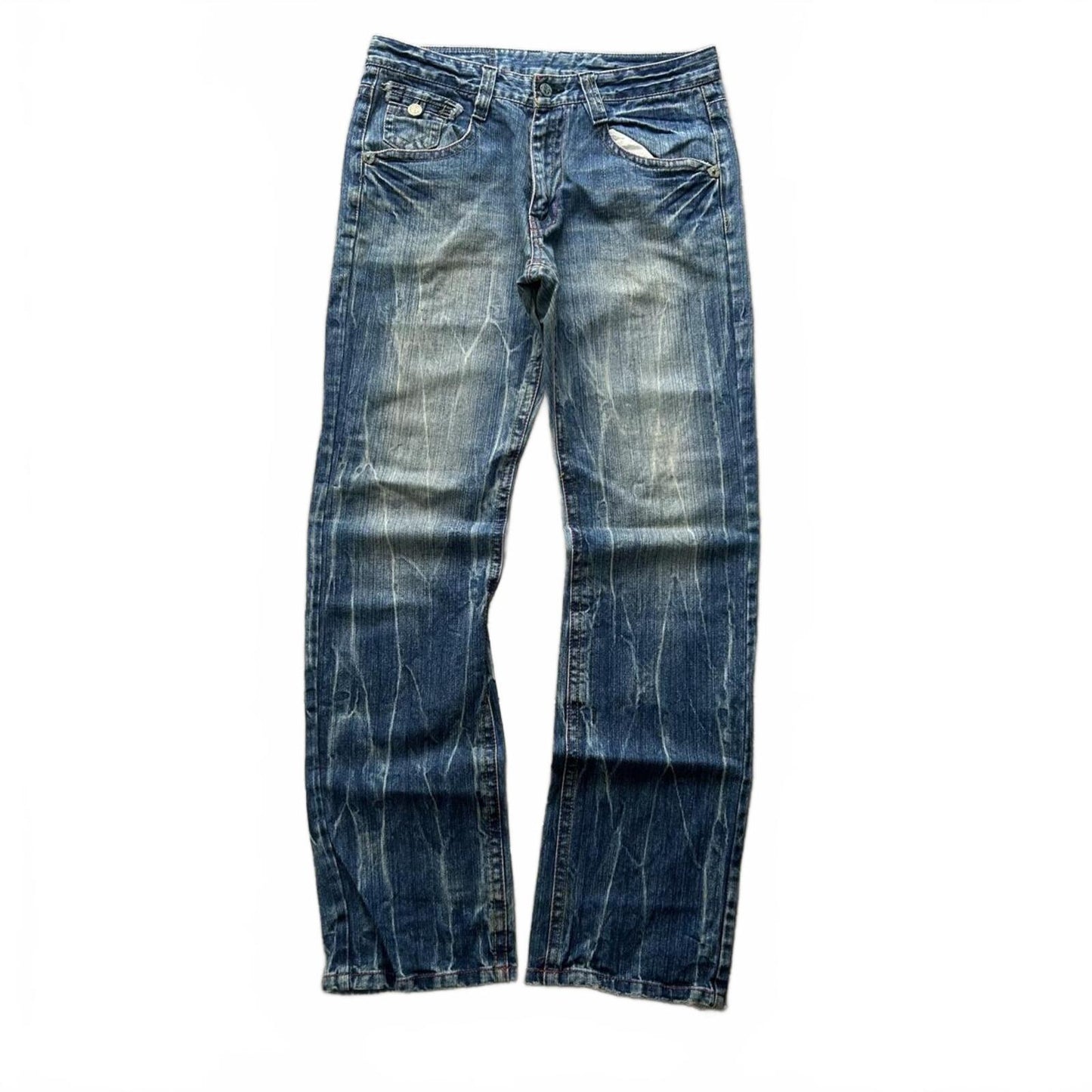Vintage Japan Style Studded Relaxed Straight Jeans W30 L33