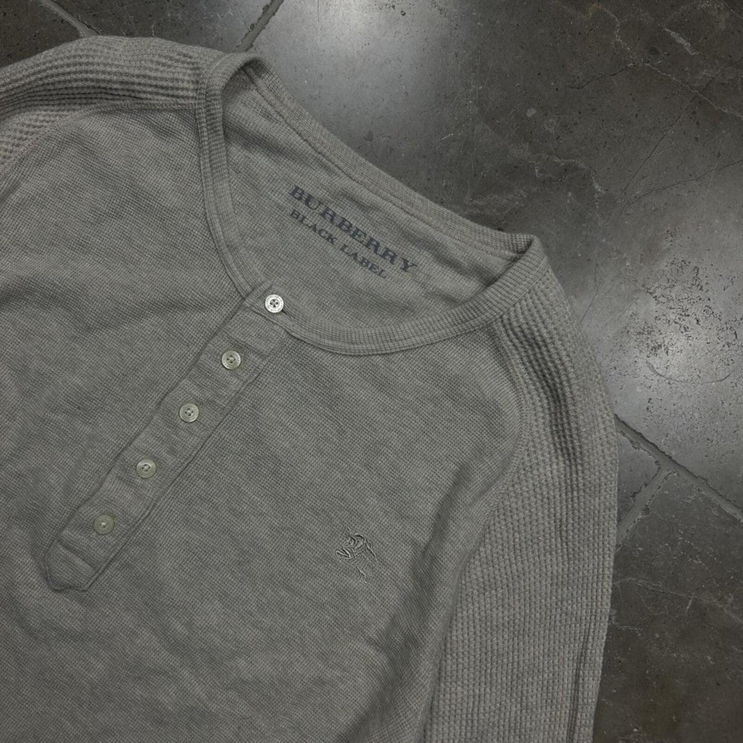 Burberry Black Label Nova Check Waffle Henley T Shirt S