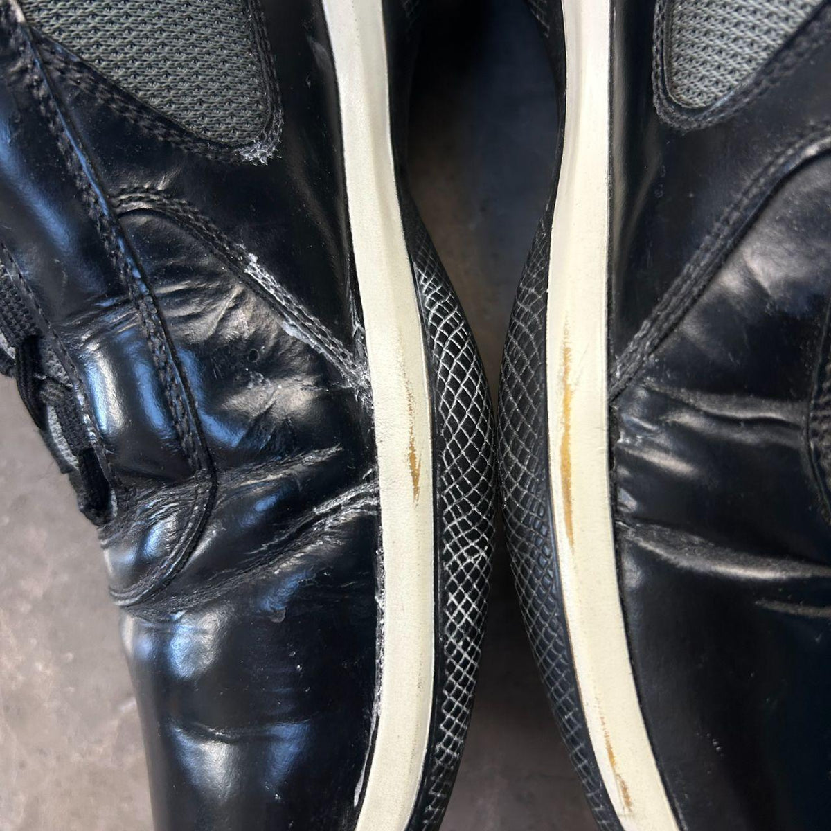 Mens Prada America Cups Patent Size UK 8