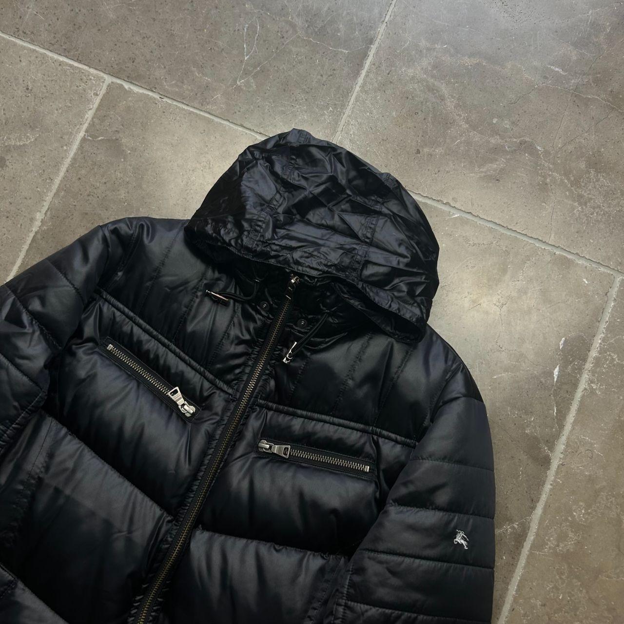 Vintage Burberry Black Label Biker Puffer Jacket Black S