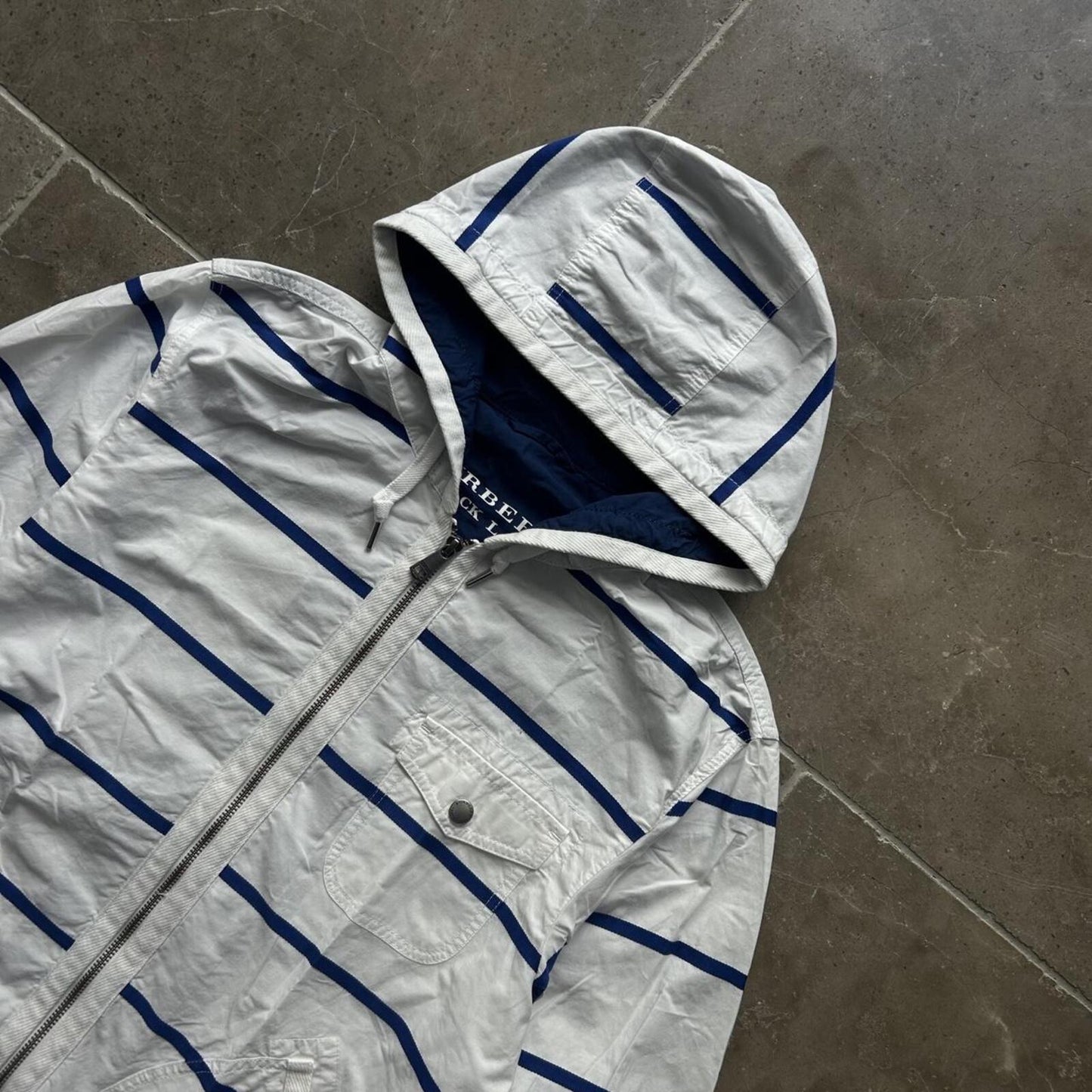 Burberry Black Label Striped Lightweight Windbreaker Jacket M