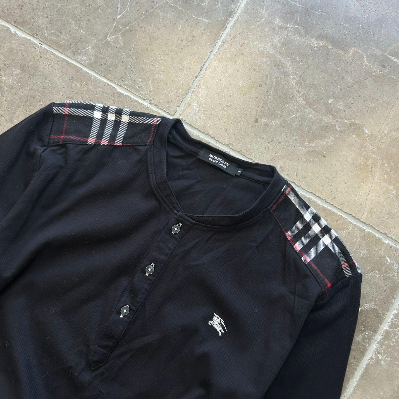 Burberry Black Label Nova Check Ribbed Henley T Shirt S