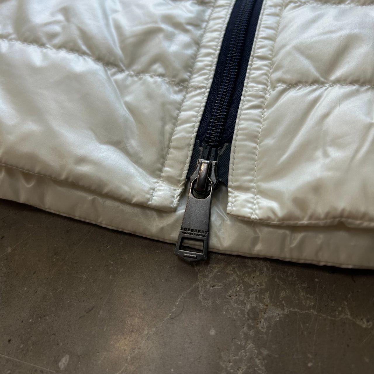 Vintage Burberry Black Label Puffer Jacket White S