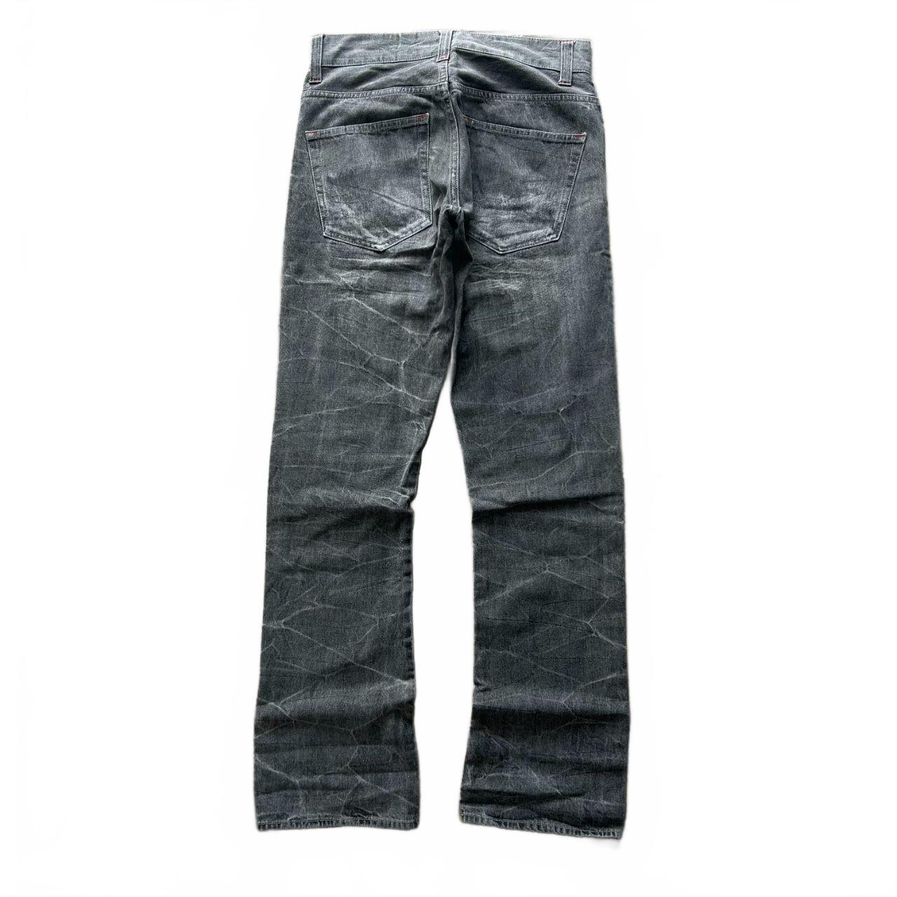 Vintage Japan Style Union Jack Faded Bootcut Jeans W28 L32